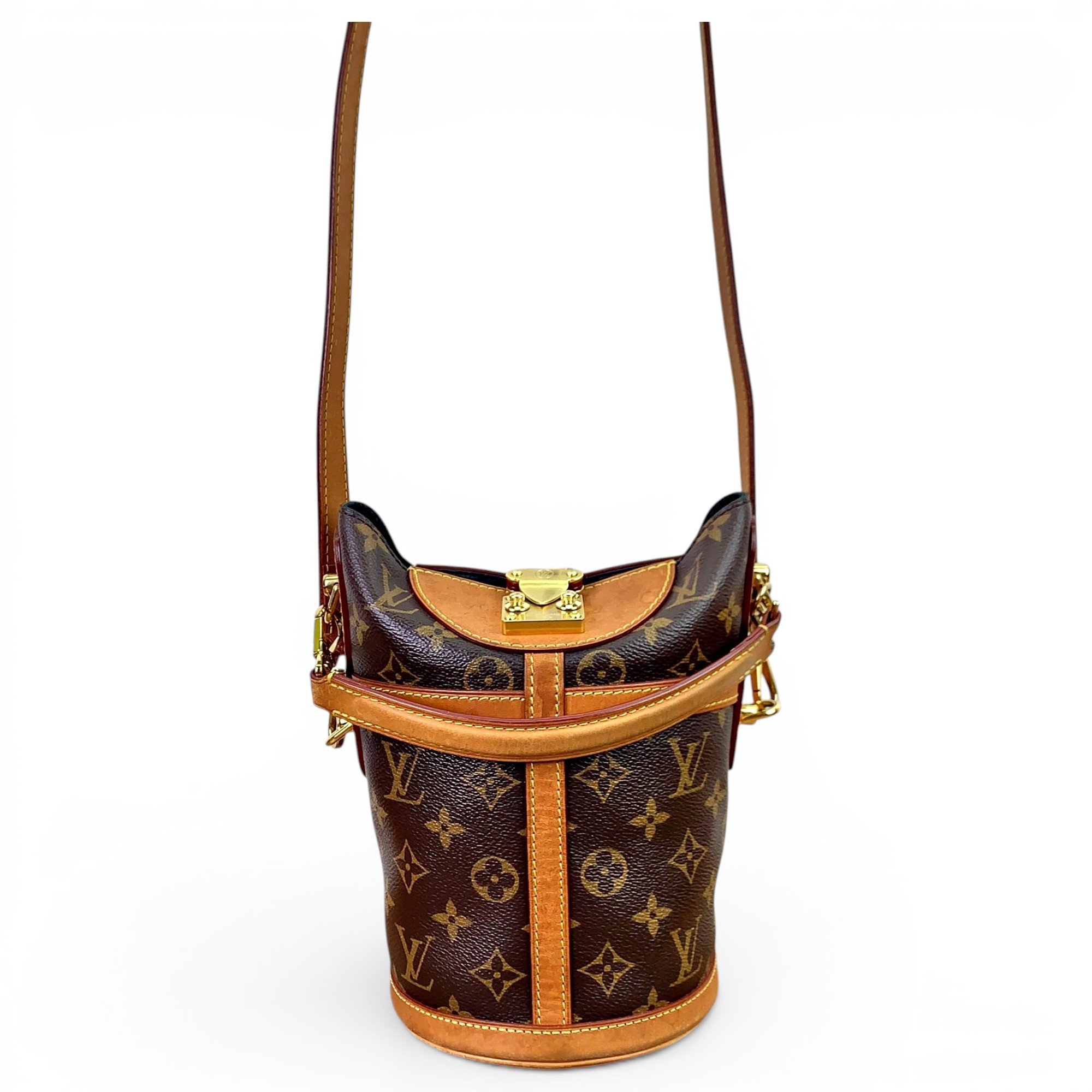 Duffle leather crossbody bag