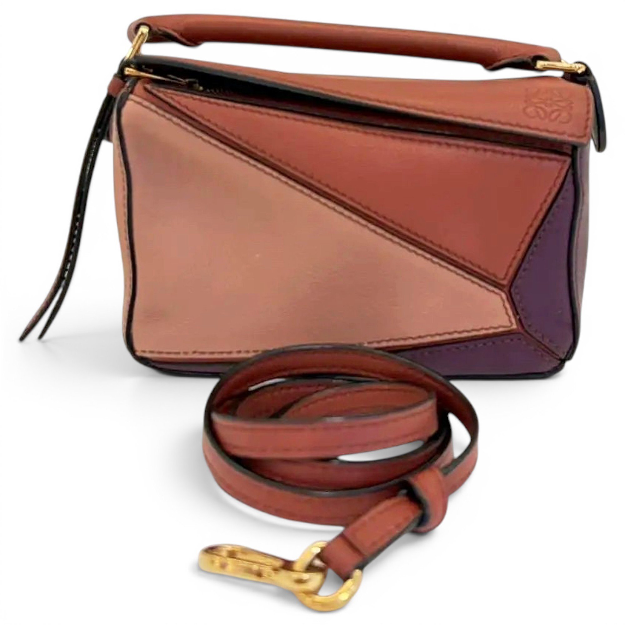 Puzzle leather crossbody bag