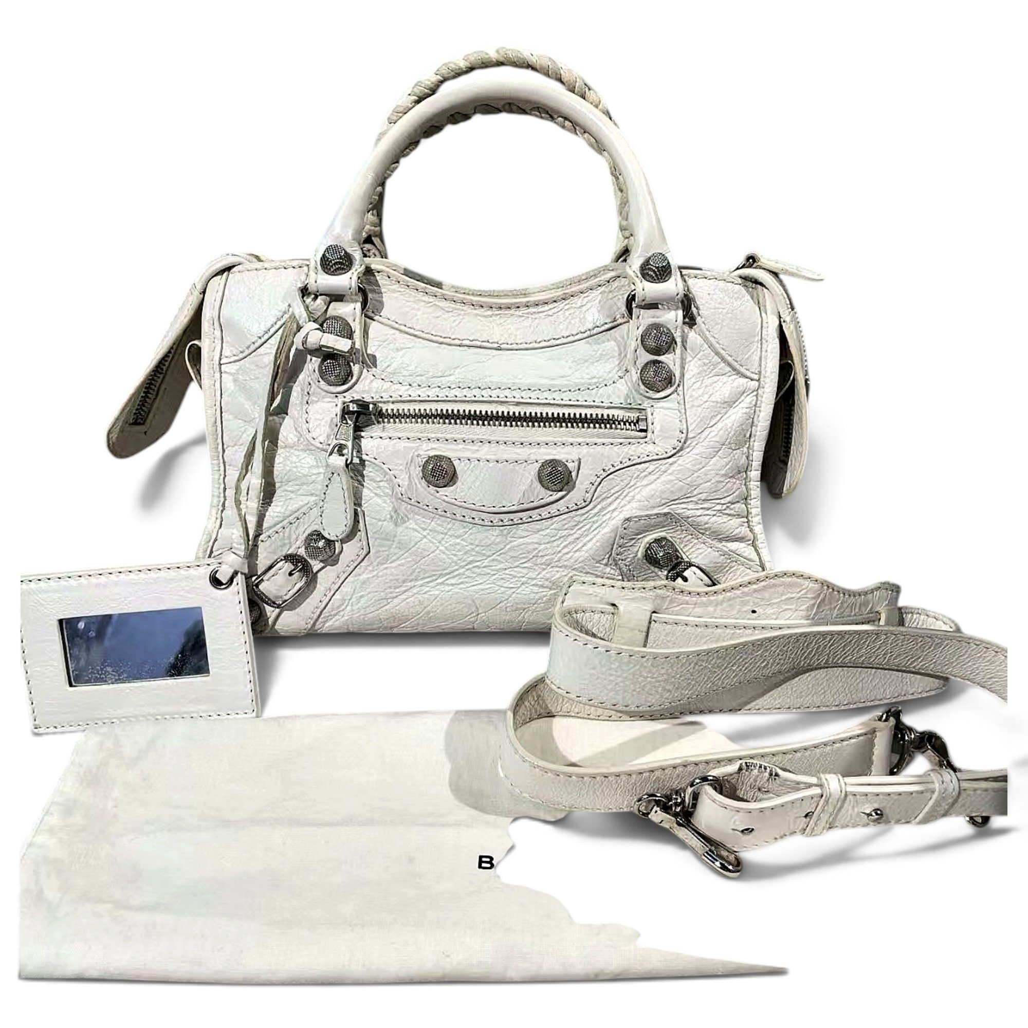 City leather handbag