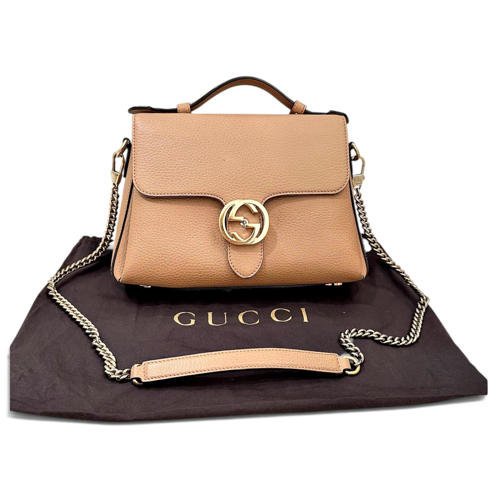 Interlocking leather crossbody bag