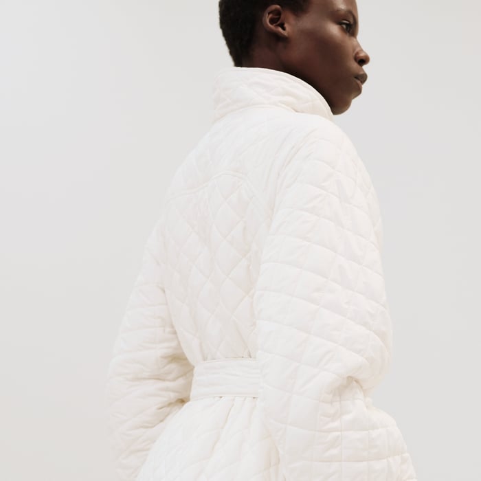 Blanc Cassé "Clou De Selle Semis" Reversible Quilted Coat