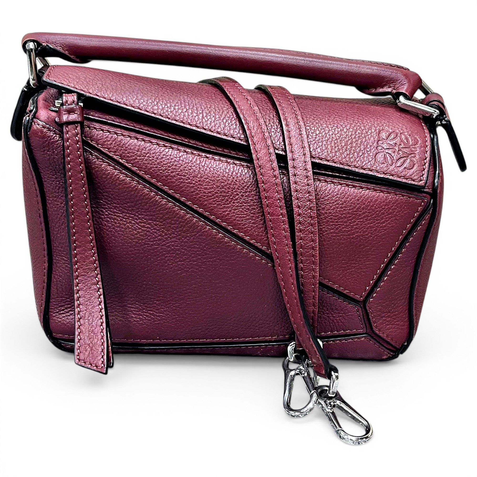 Puzzle leather handbag