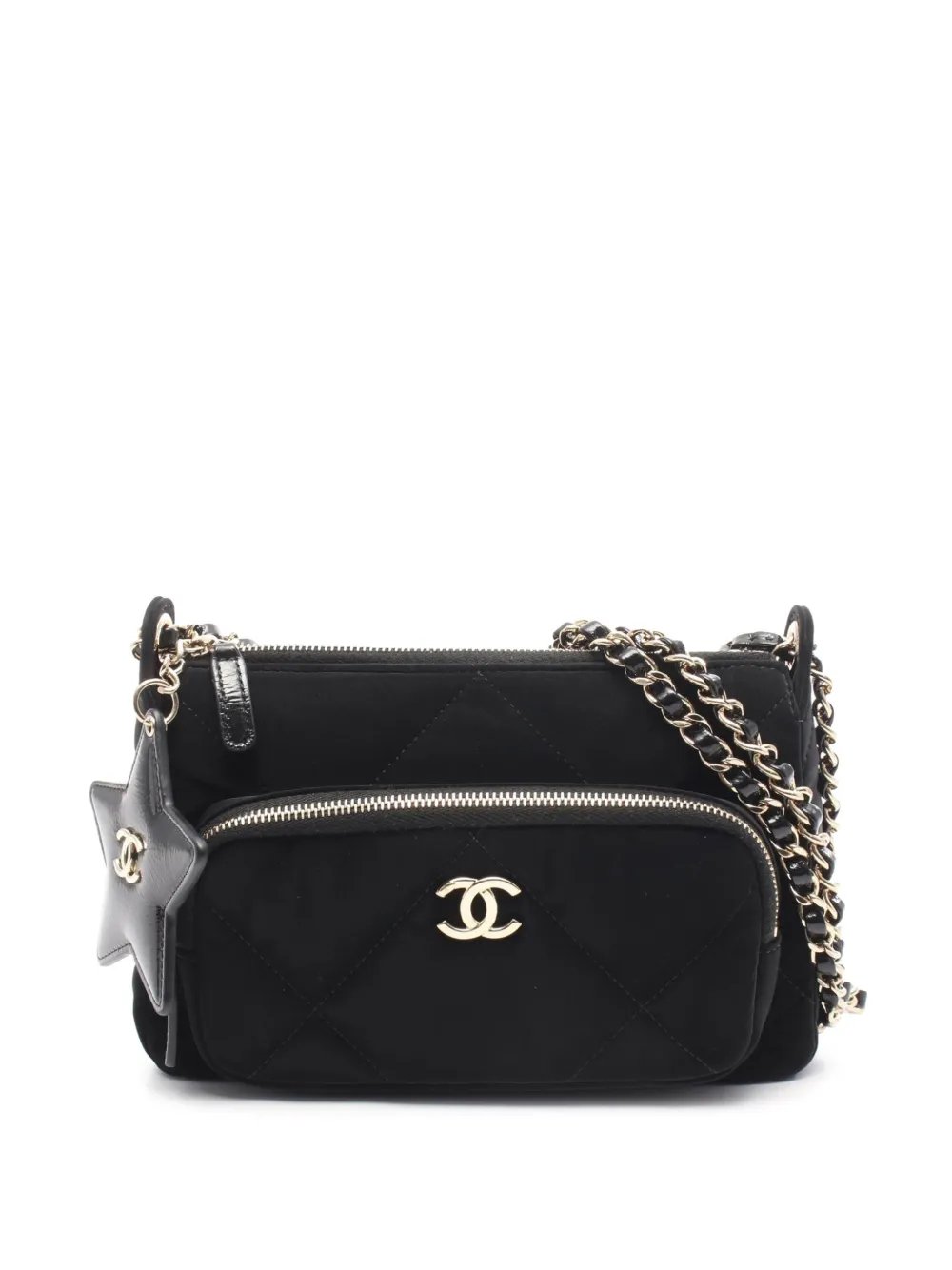 2021-2026 Coco Neige Velvet Effect Nylon Clutch with Chain crossbody bag