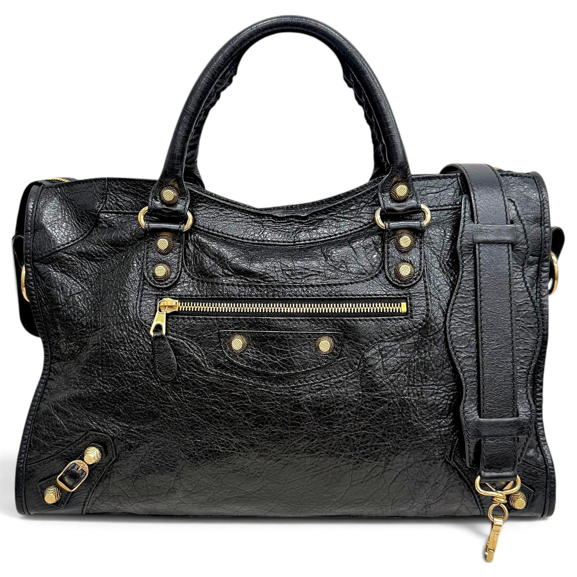 City leather handbag