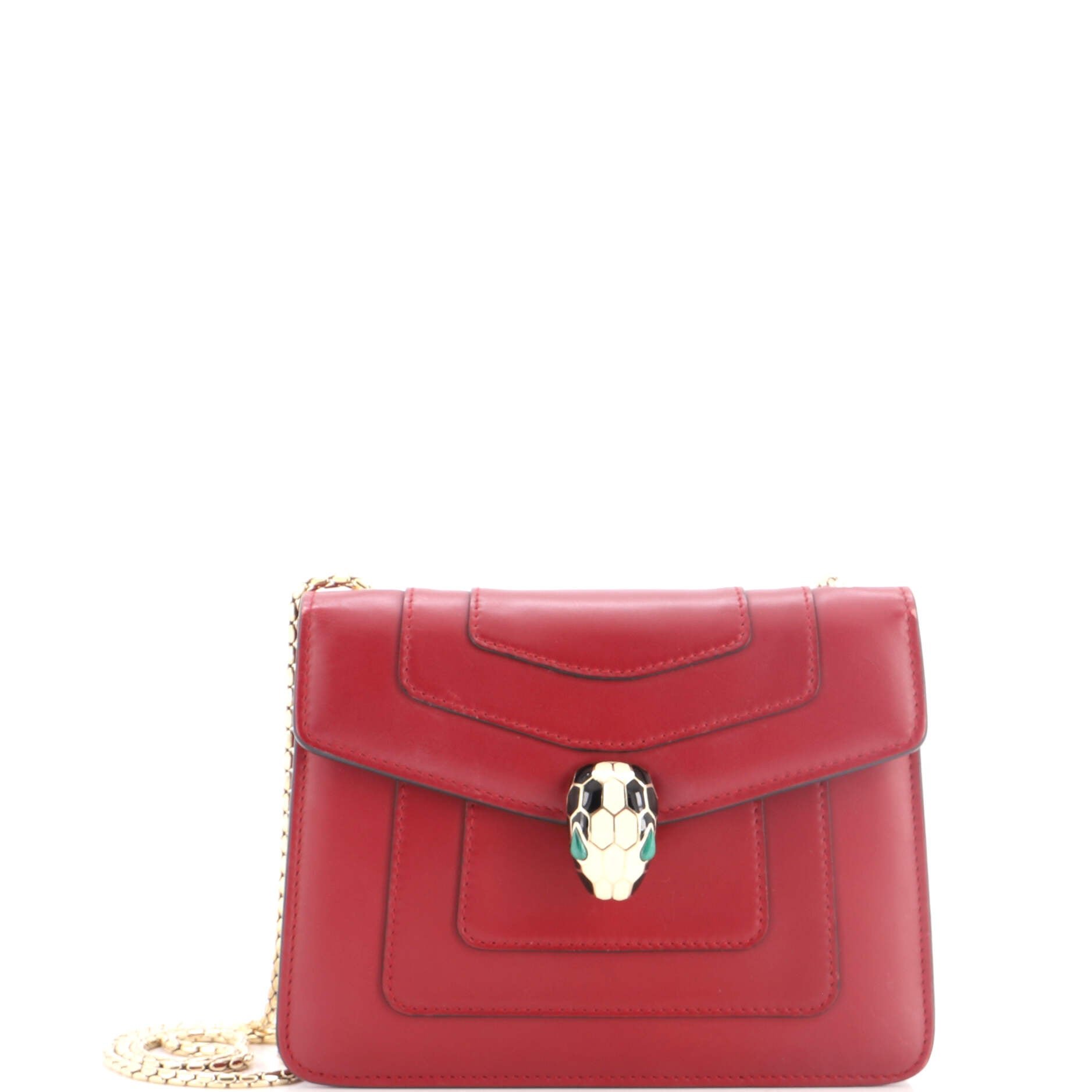 Serpenti Forever Square Shoulder Bag Leather Small