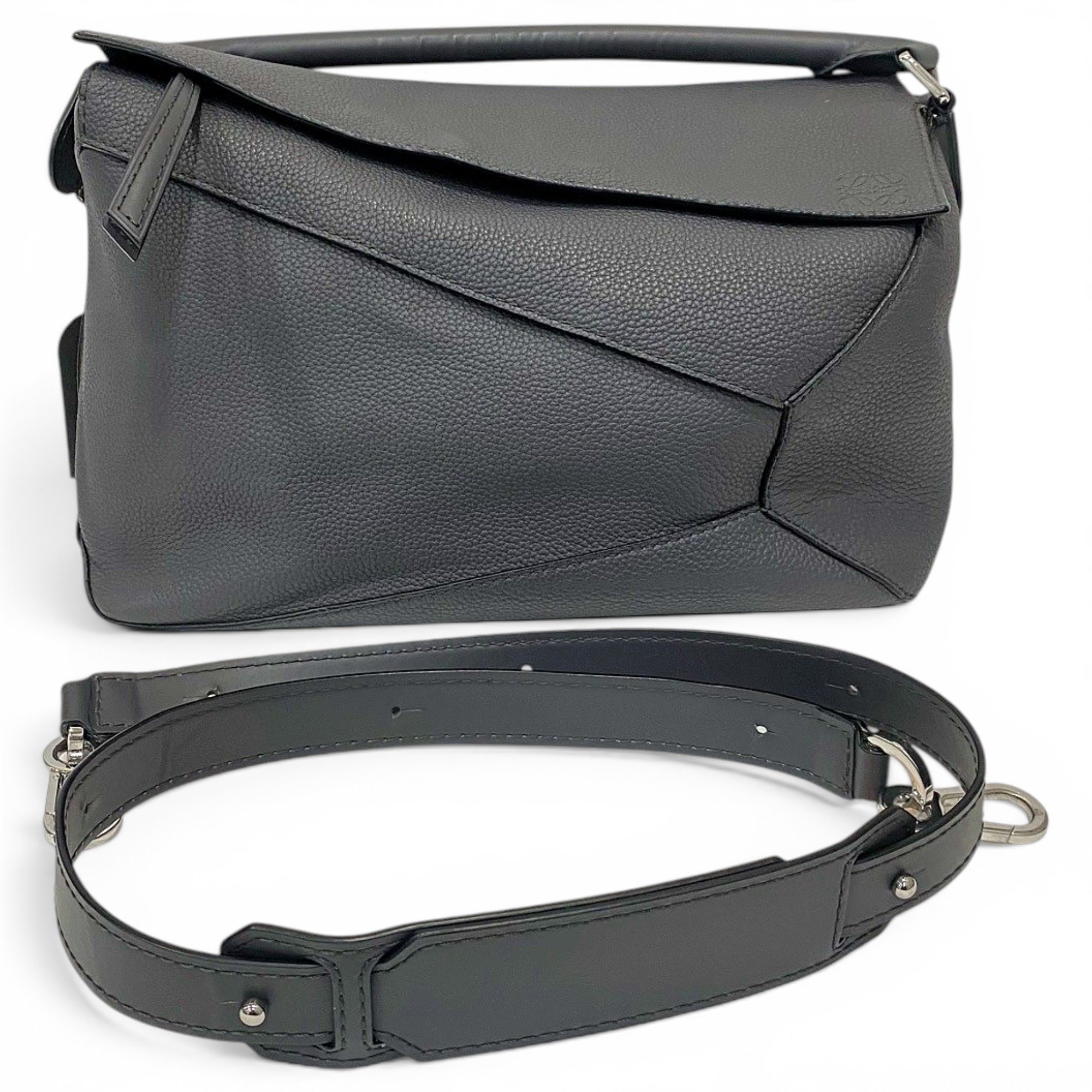 Puzzle leather handbag