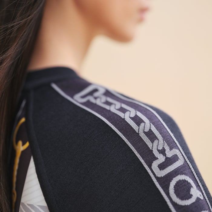 Bleu Noir "Effet Kaleidoscope" Long-sleeve Twillaine Sweater