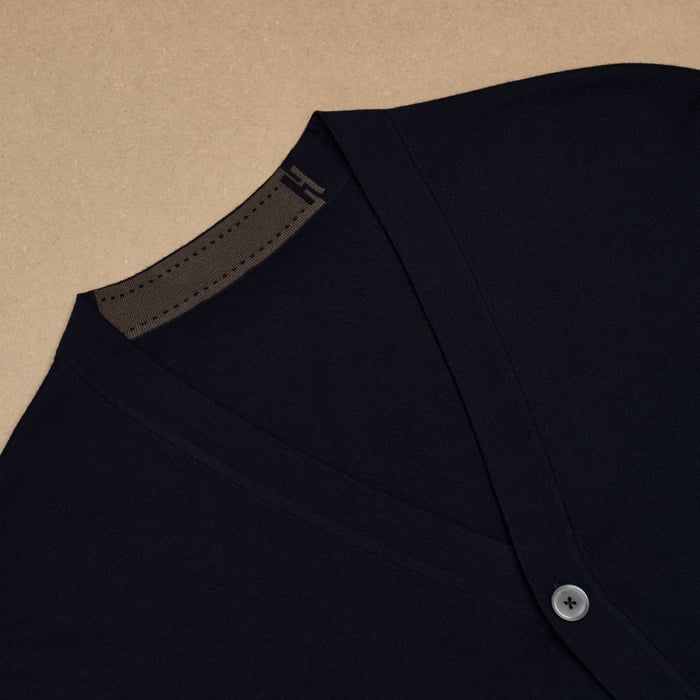 Marine "Detail H" Buttoned Cardigan