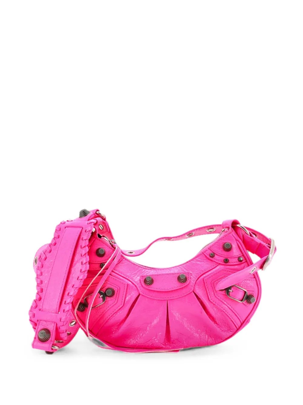 Le Cagole Giant Studs Shoulder Bag Leather XS hobo bag