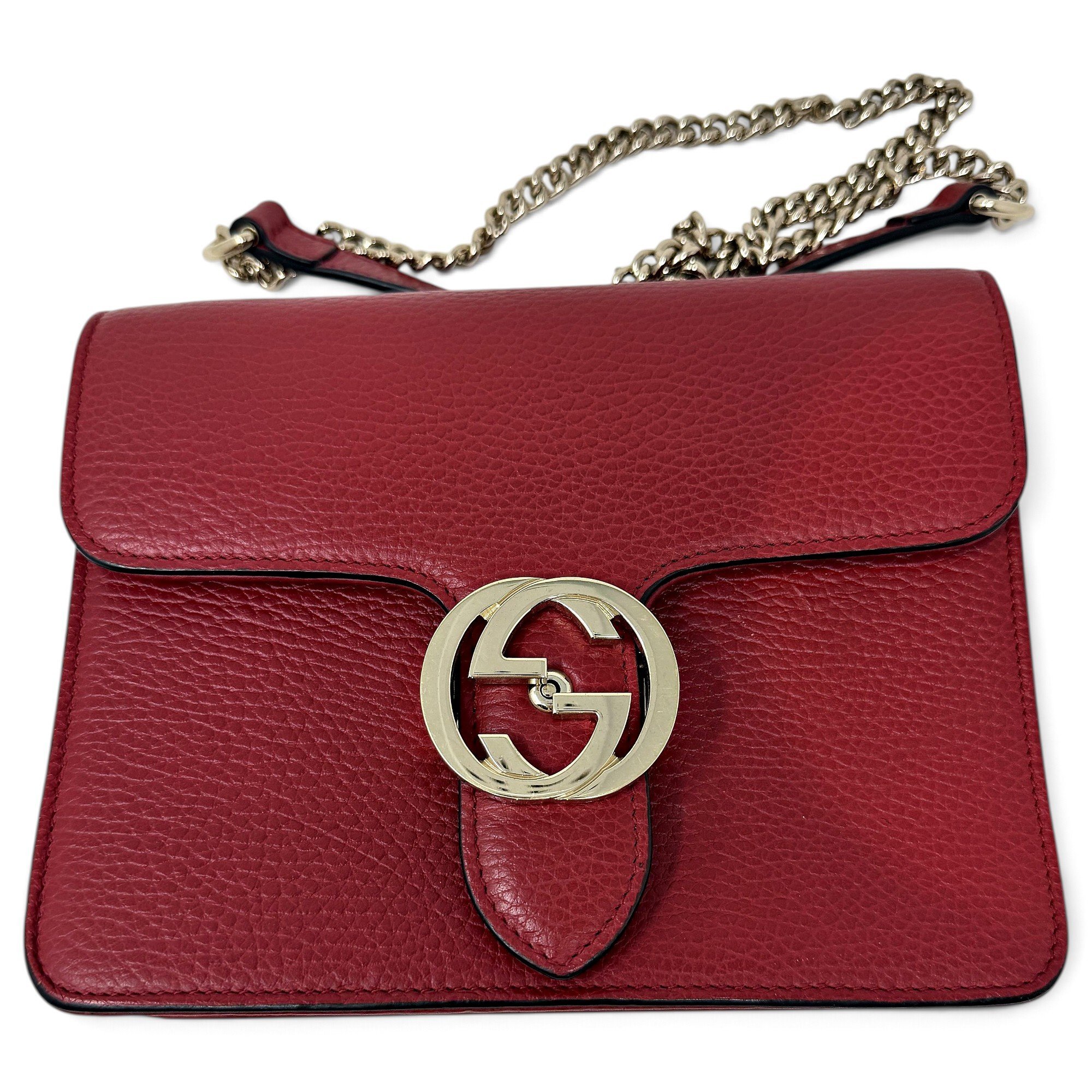 Interlocking leather handbag