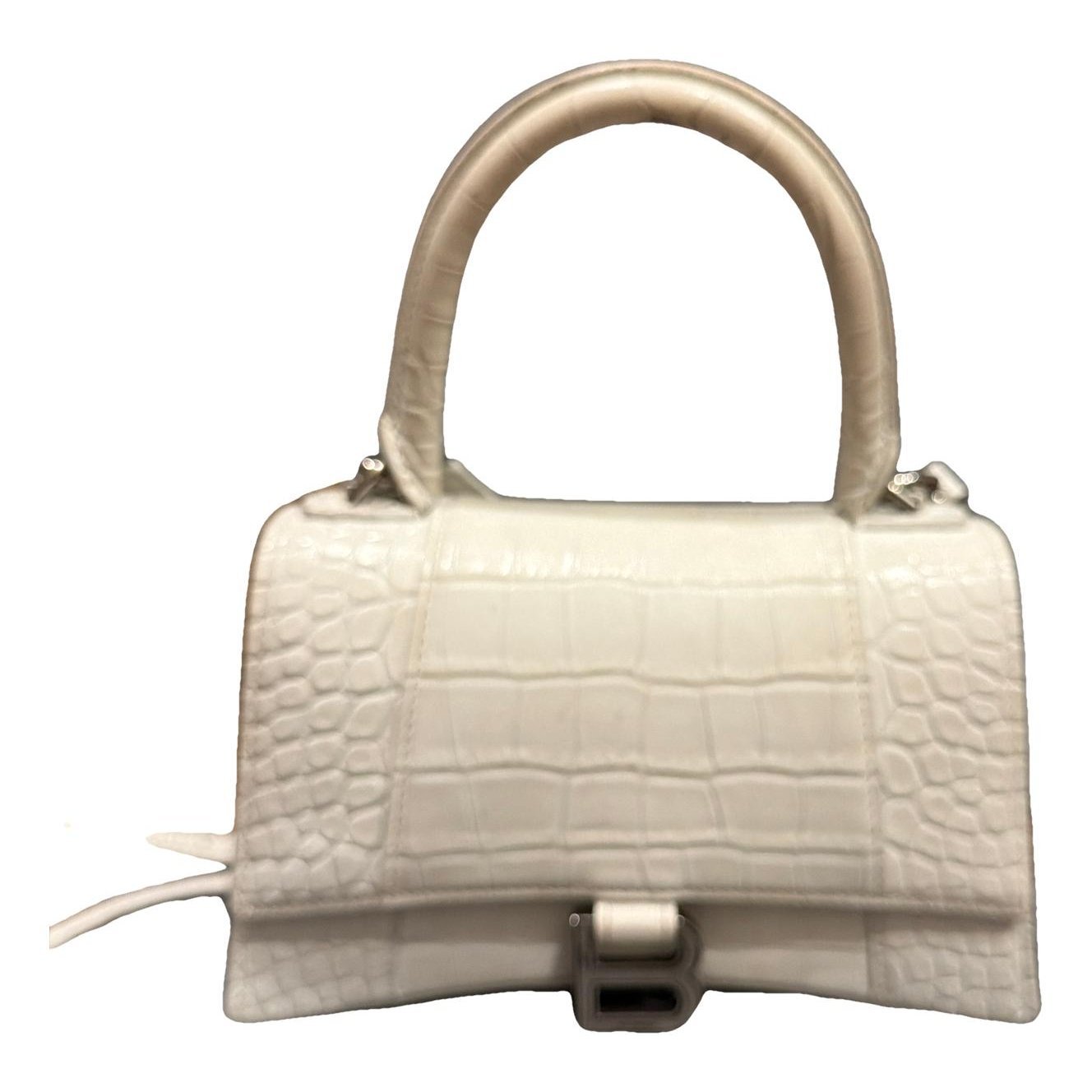 Hourglass patent leather handbag