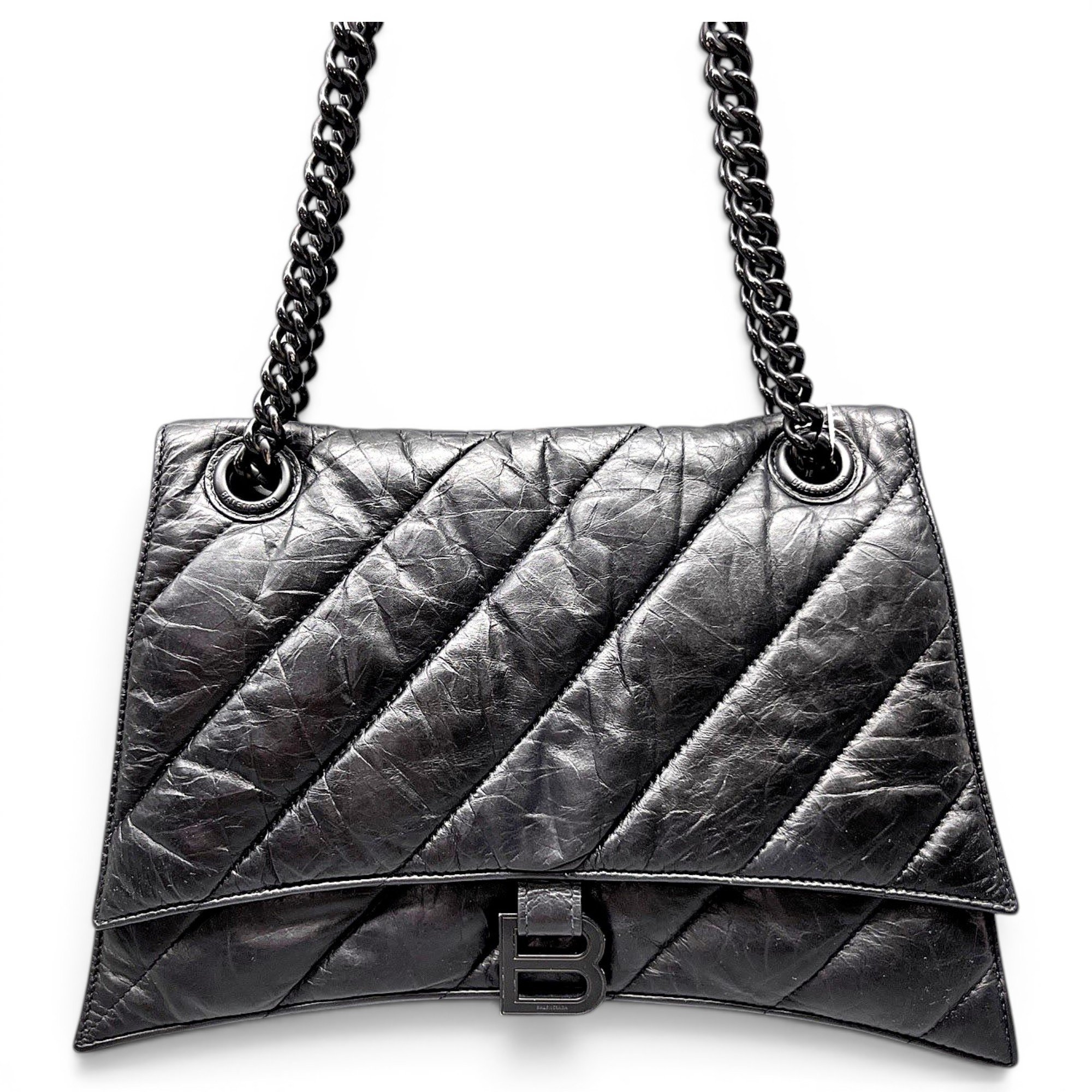 Crush leather handbag