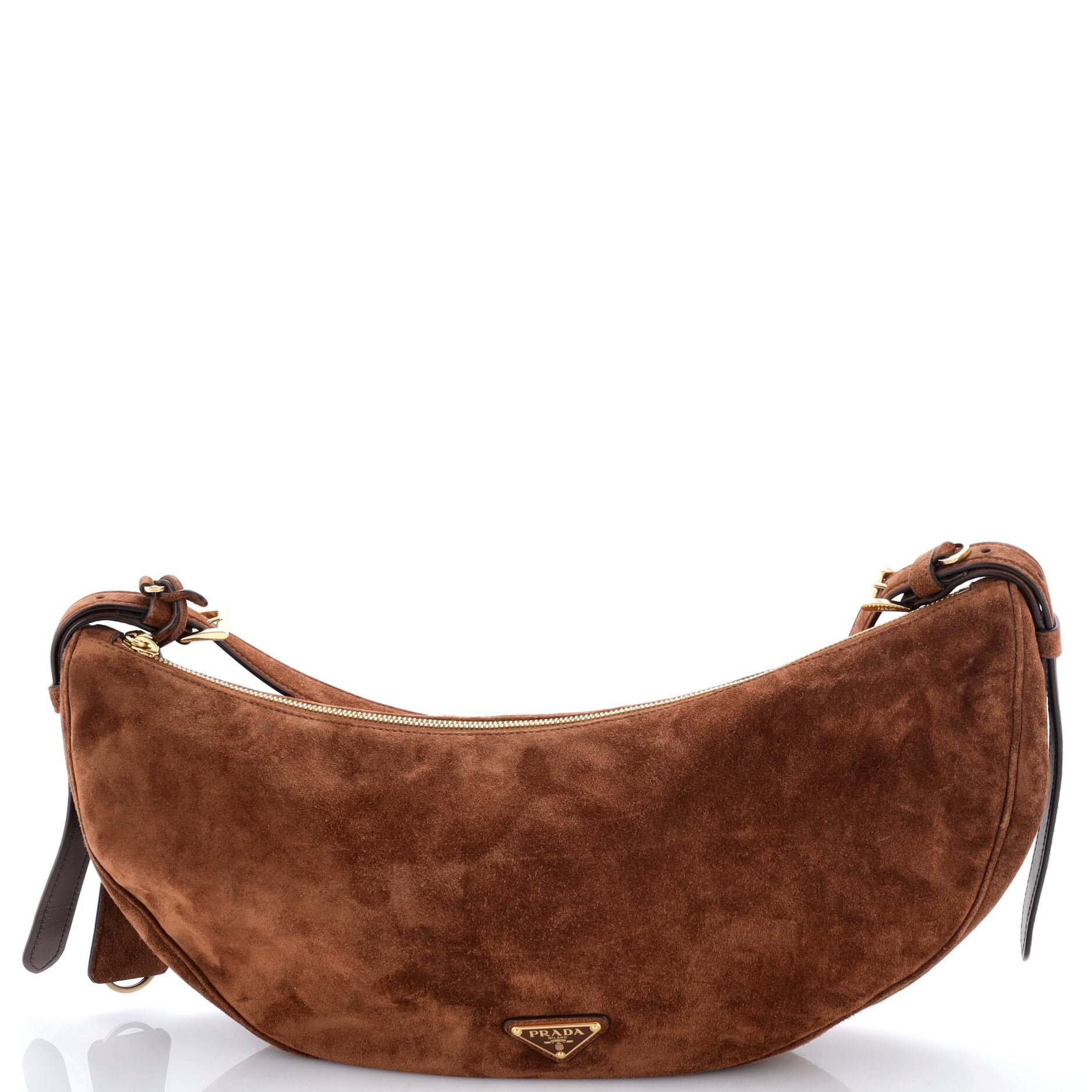Demi-Lune Shoulder Bag Suede Large