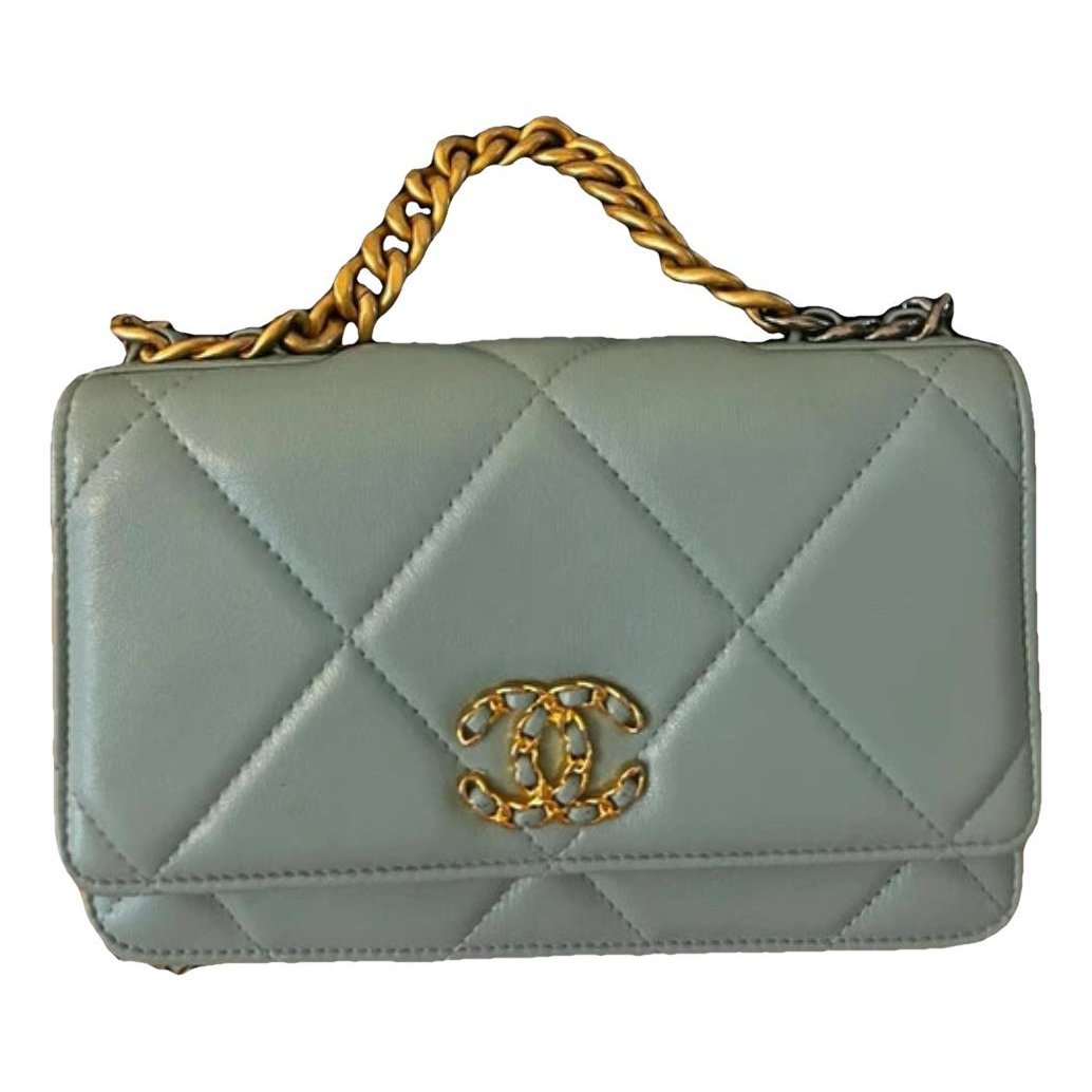 Trendy CC Wallet on Chain leather handbag