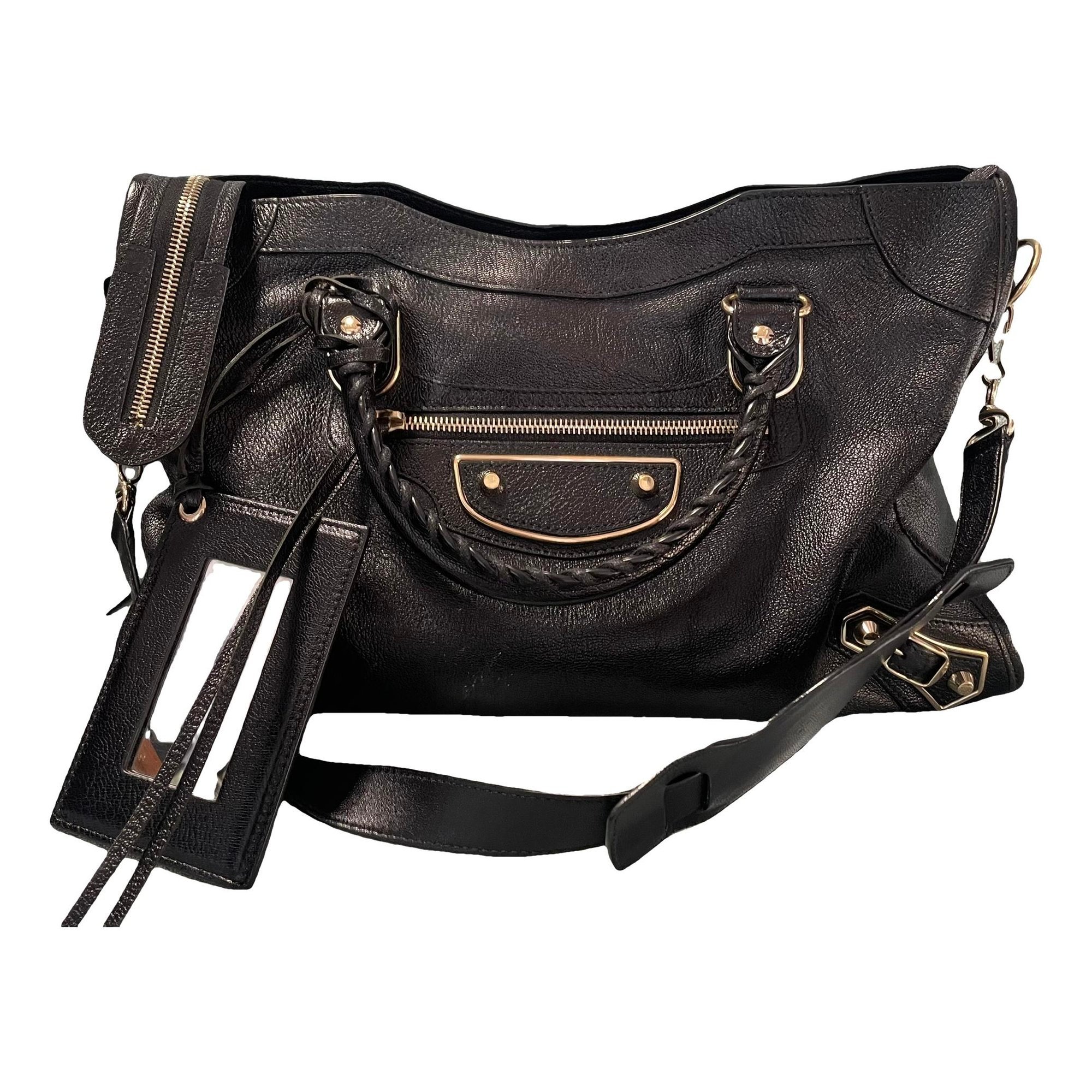 City leather handbag