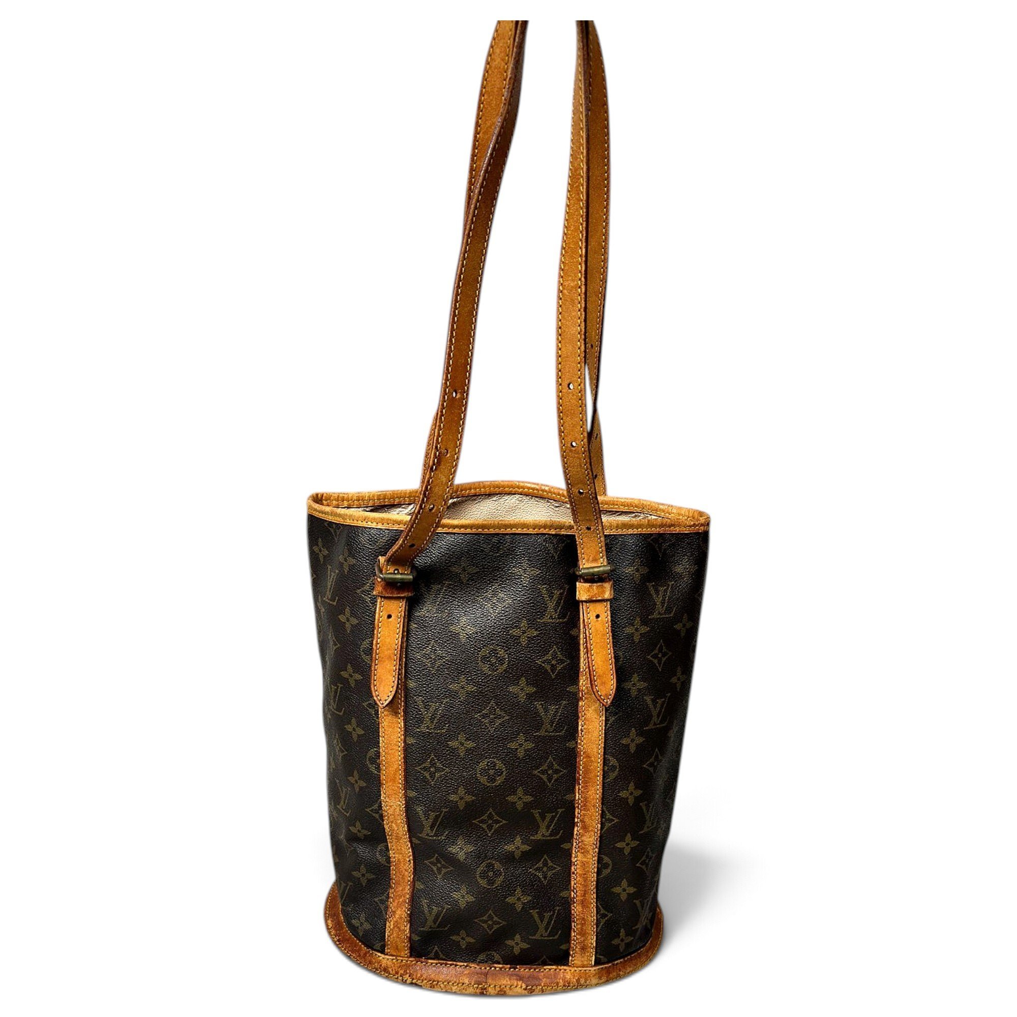 Bucket leather handbag