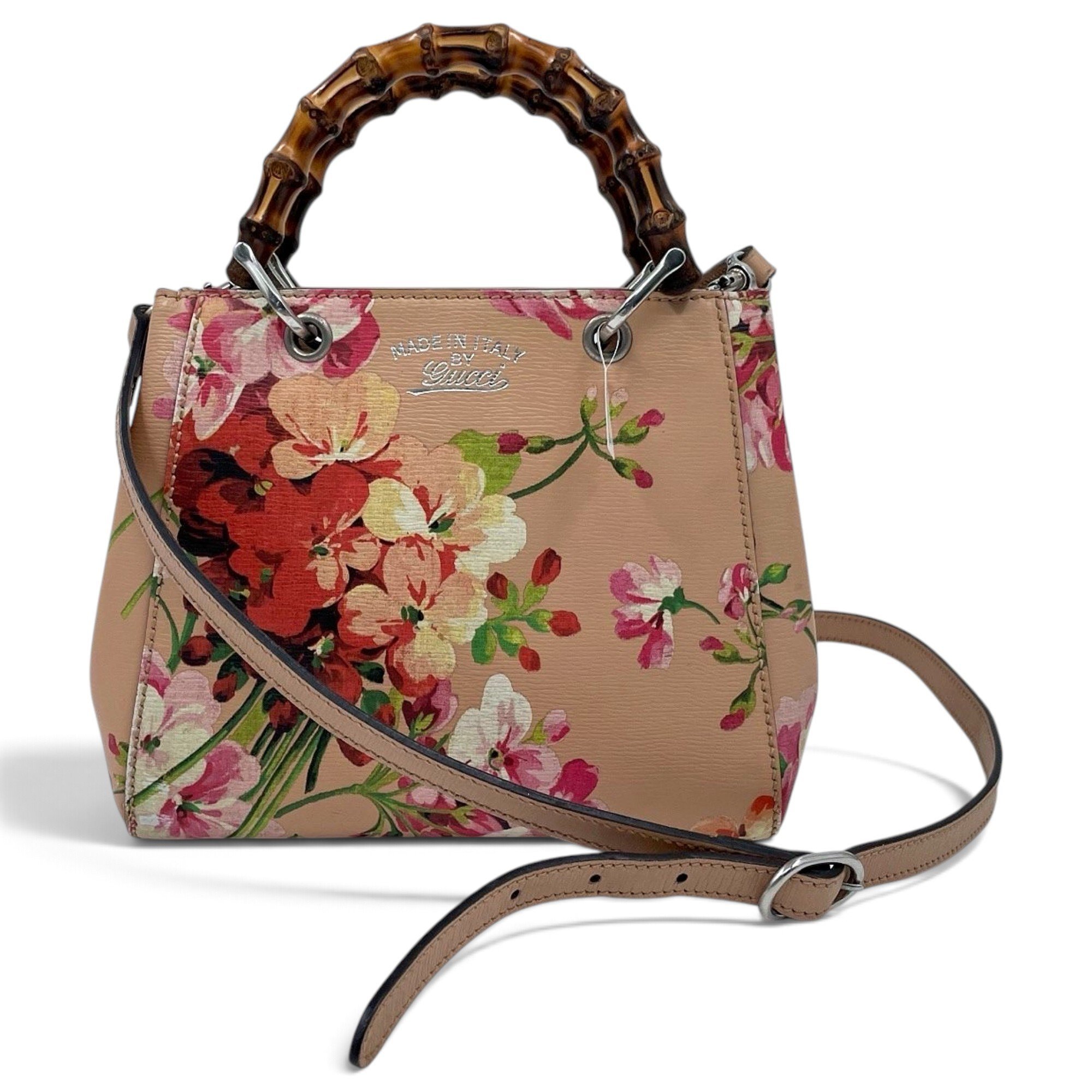 Bamboo leather crossbody bag