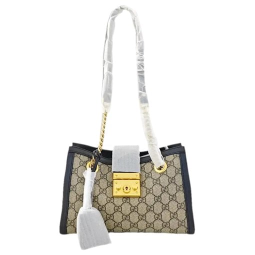 Padlock leather handbag