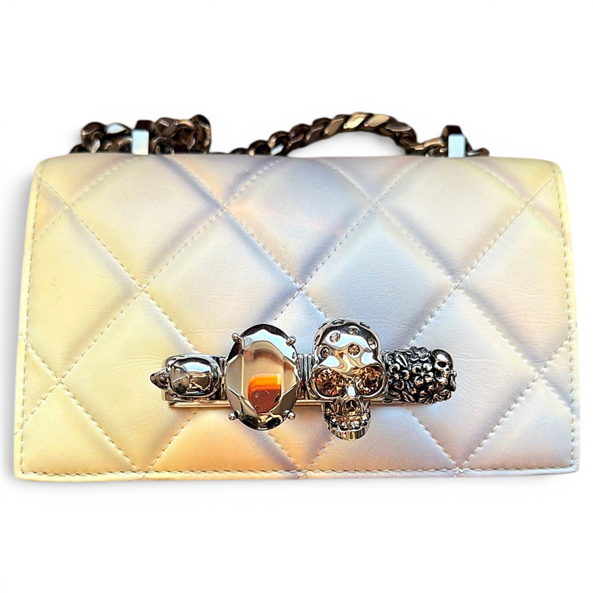 Knuckle leather handbag