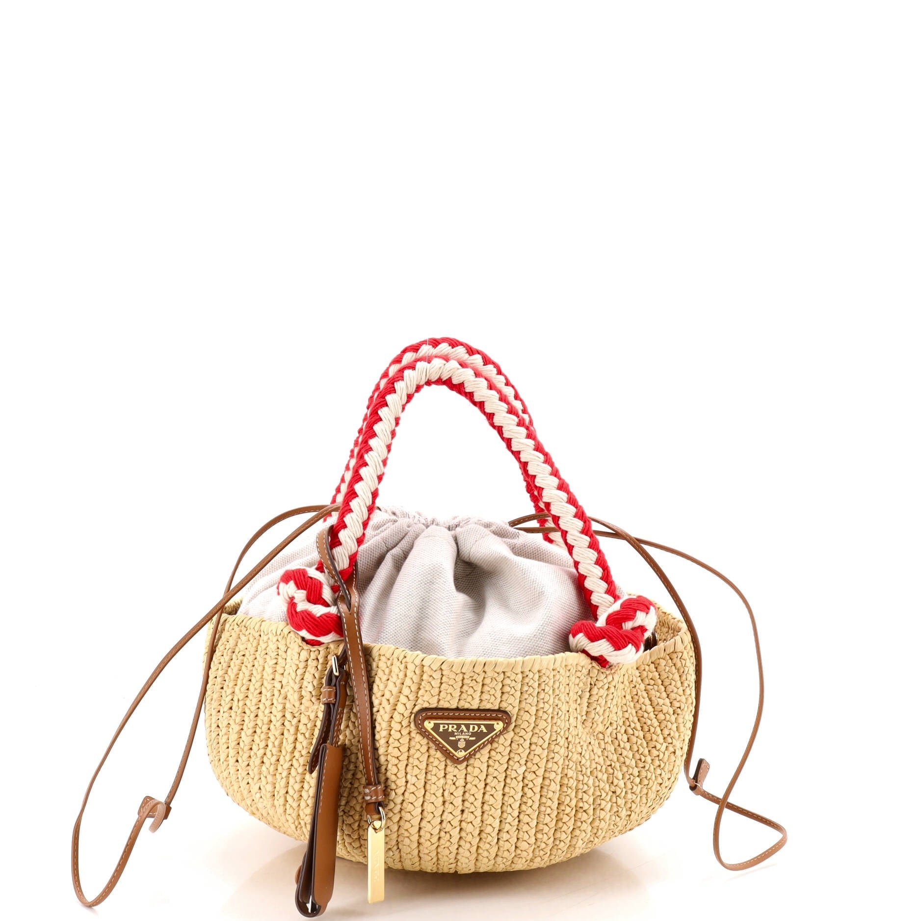 Basket Tote Crochet Raffia Small
