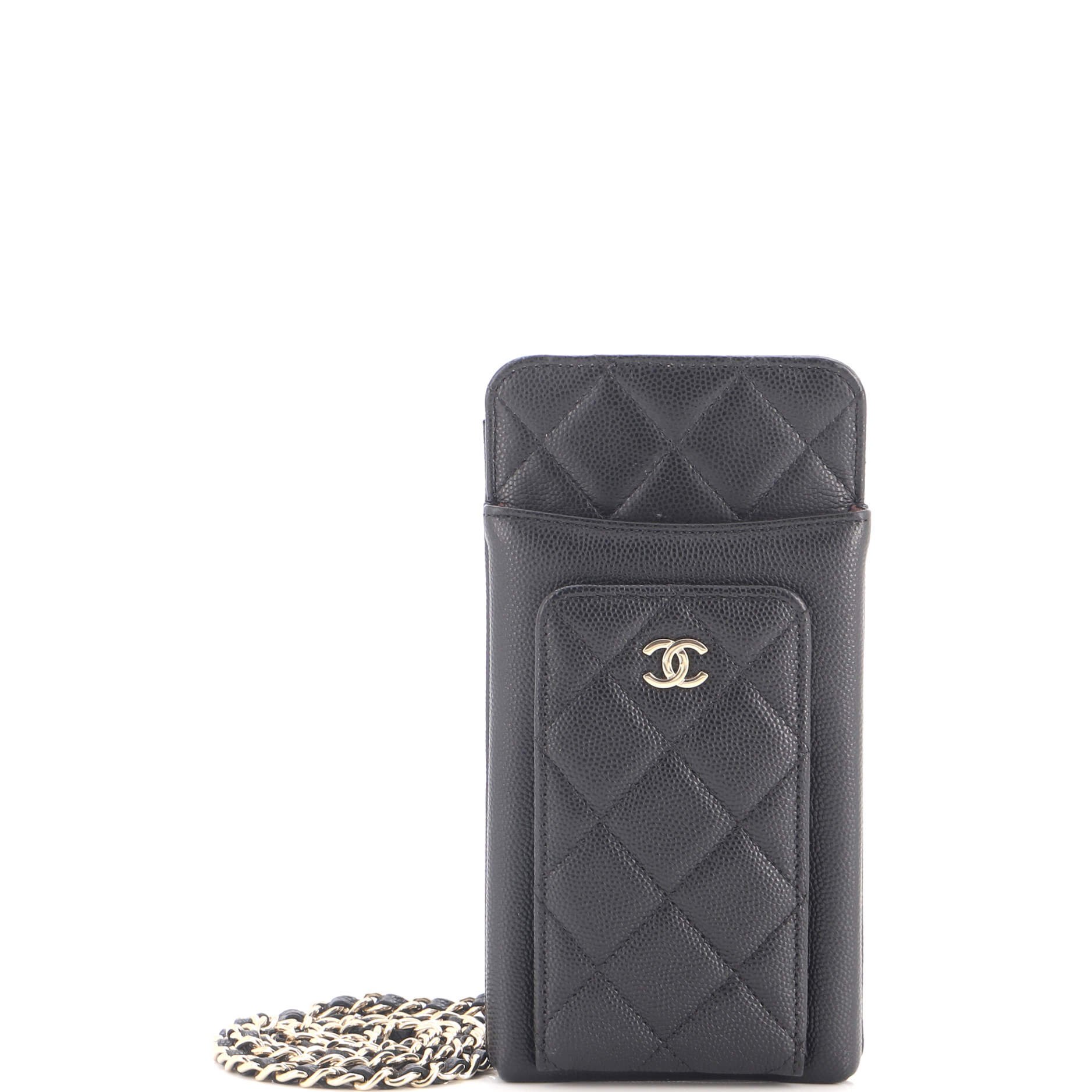 O Phone Holder Crossbody Bag Quilted Caviar