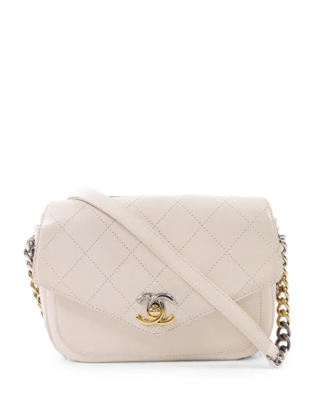 diamond-quilted CC turn-lock shoulder bag