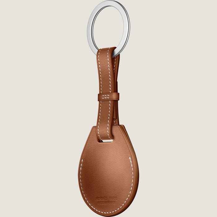Gold Apple Airtag Hermès Key Ring