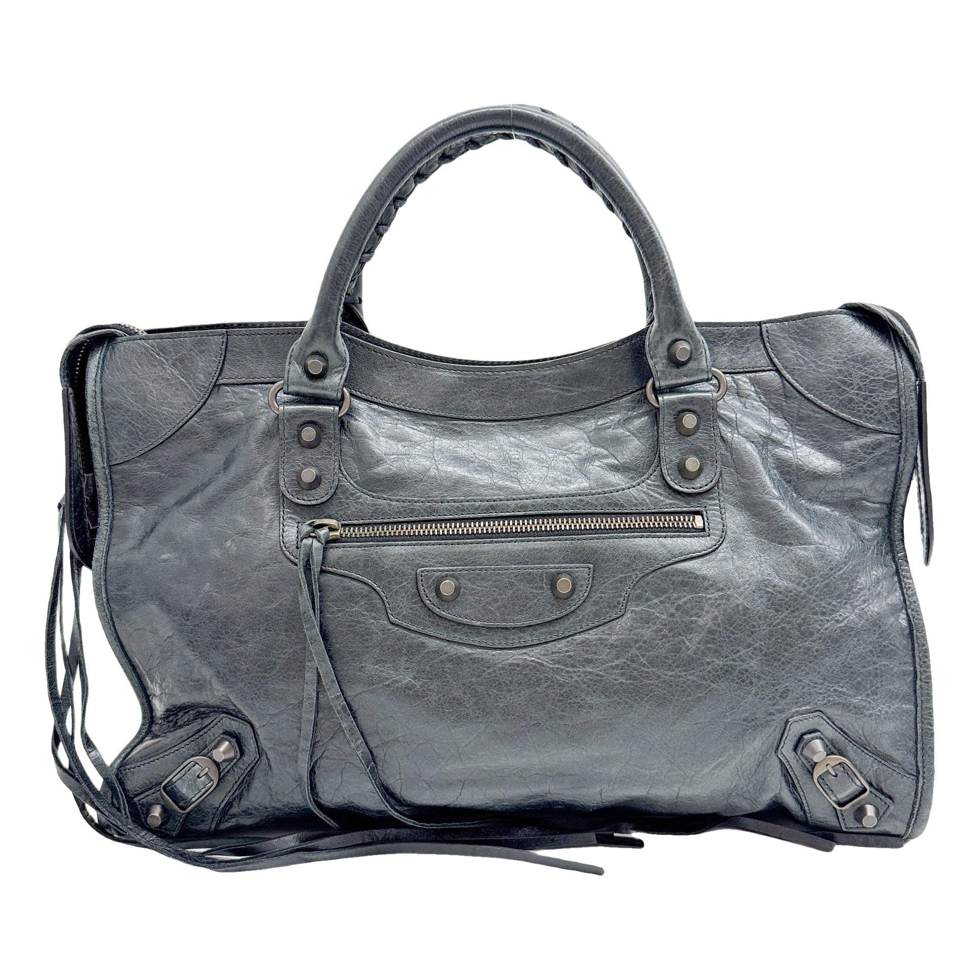 City leather handbag