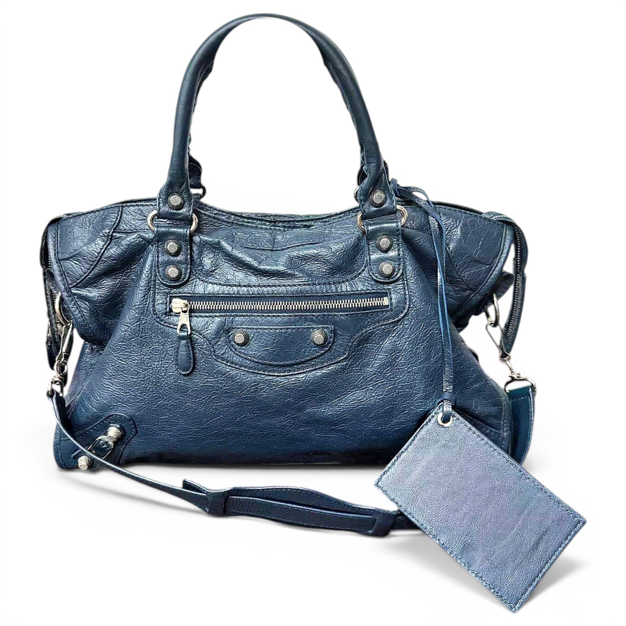 Classic Metalic leather handbag