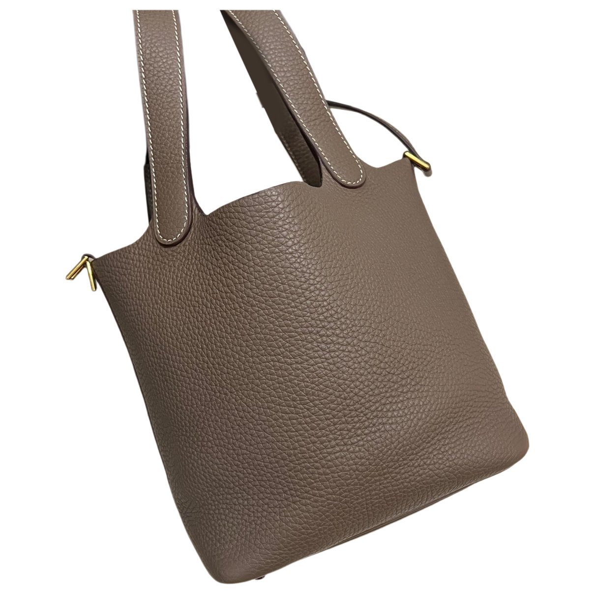 Picotin leather tote