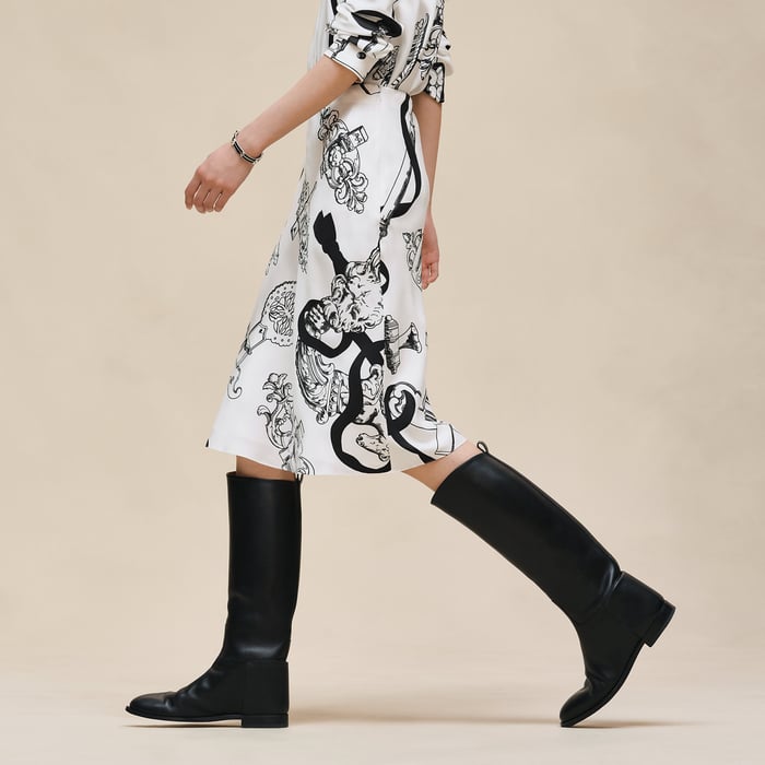 Blanc Nacre "Ferronnerie Remix" Slanted Skirt