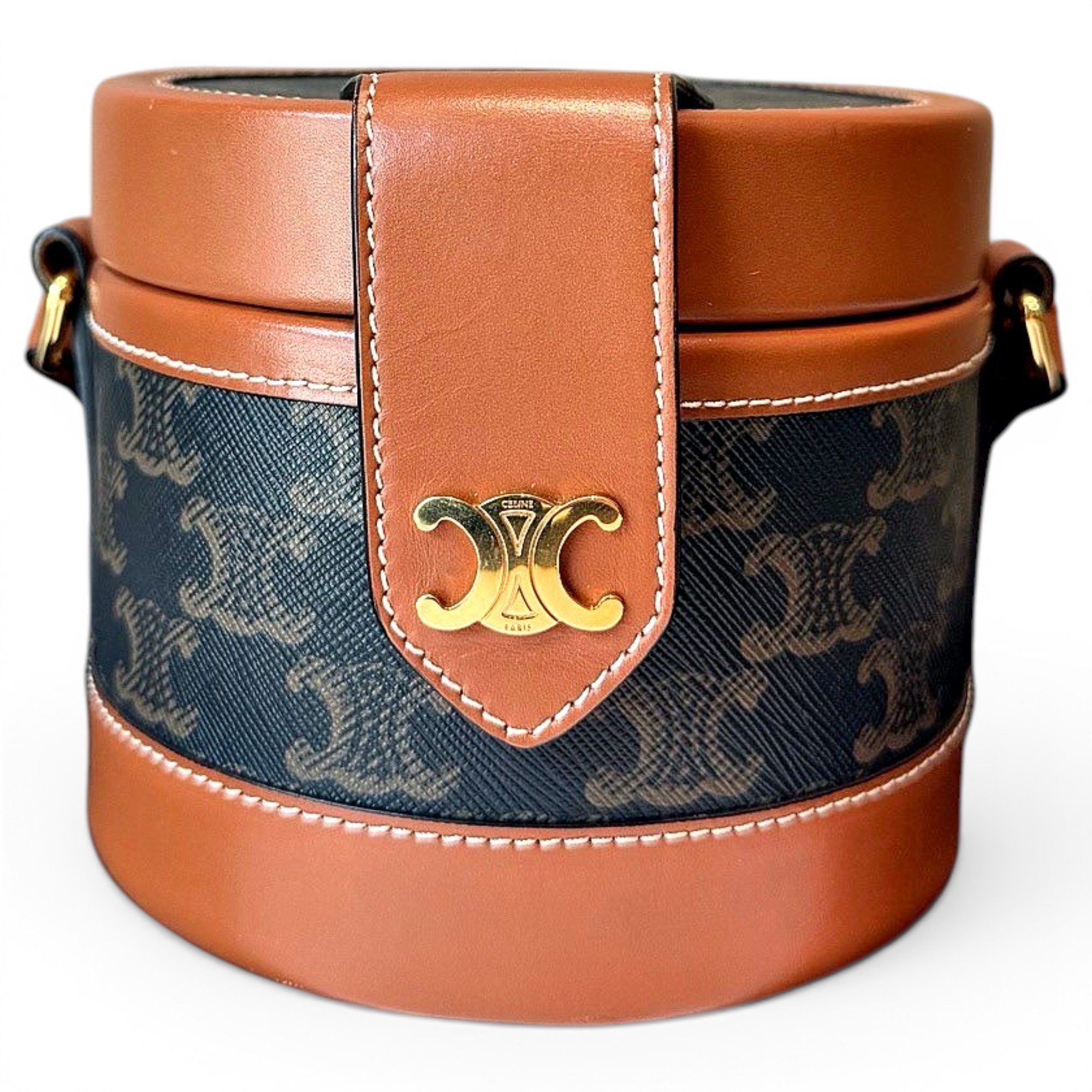 Tambour leather handbag