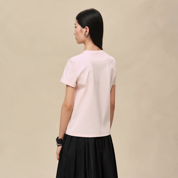 Rose Opaline Printed Straight T-shirt