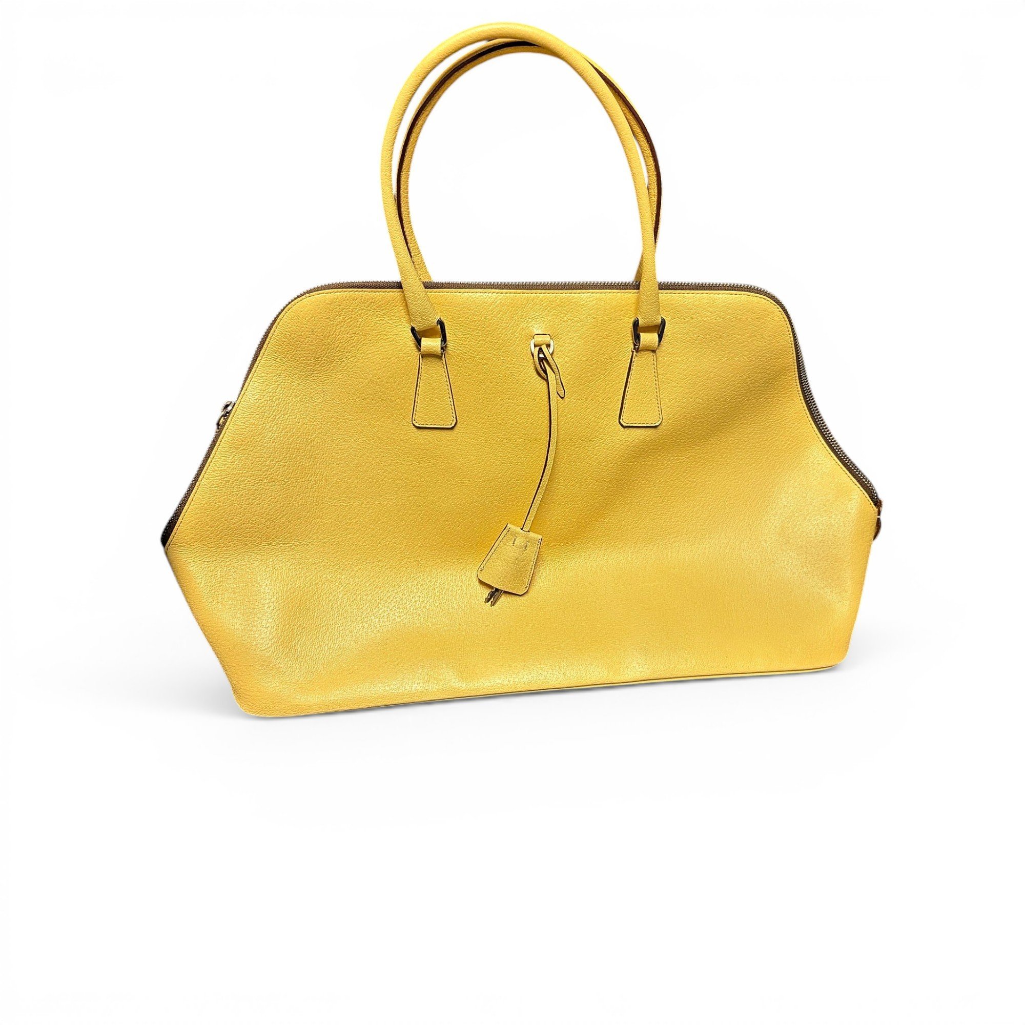 Pyramid leather handbag