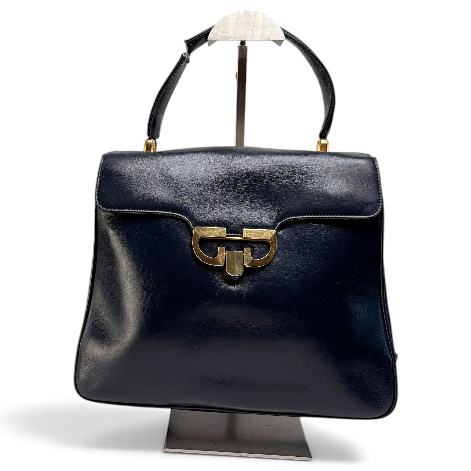 Interlocking leather handbag