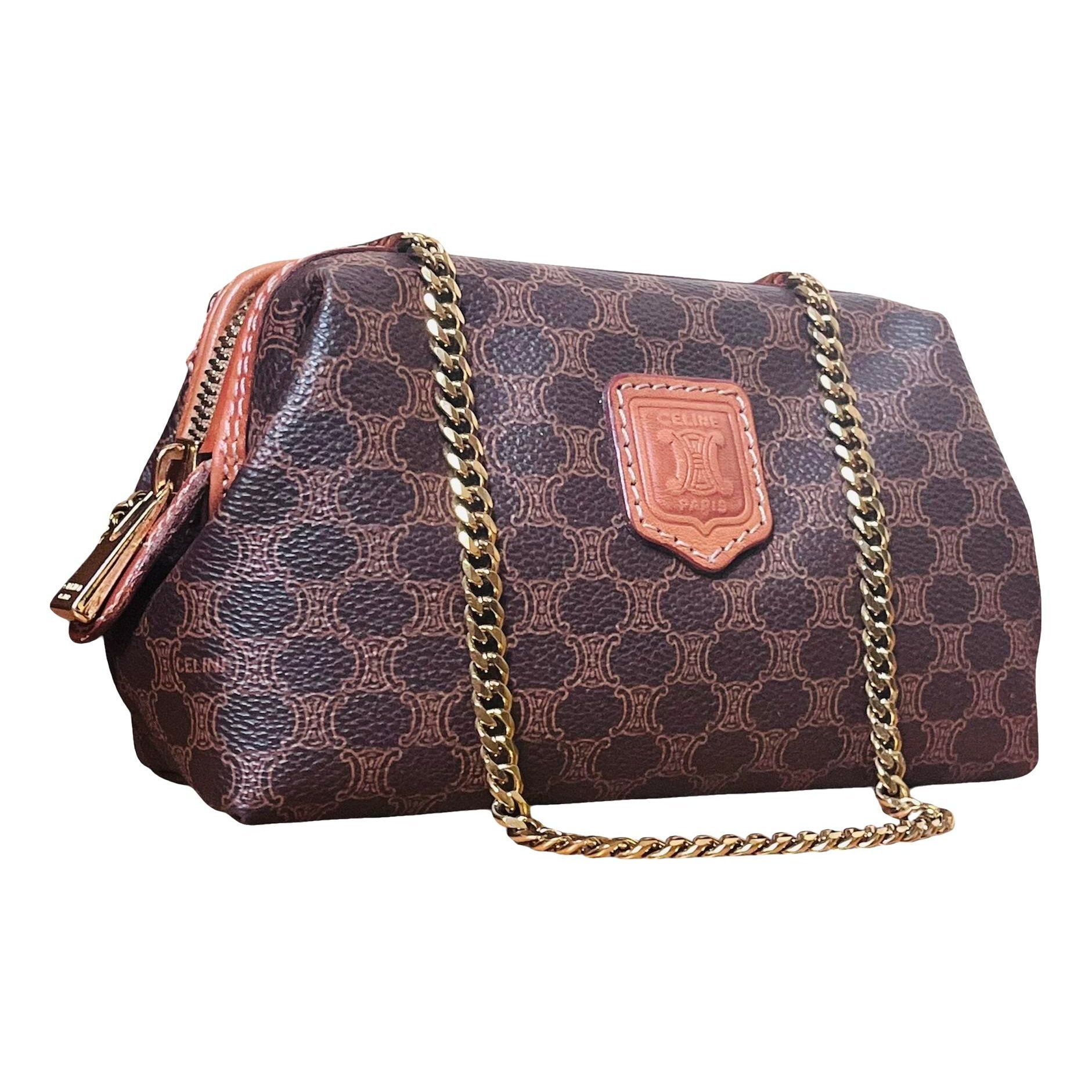 Triomphe chain cloth crossbody bag
