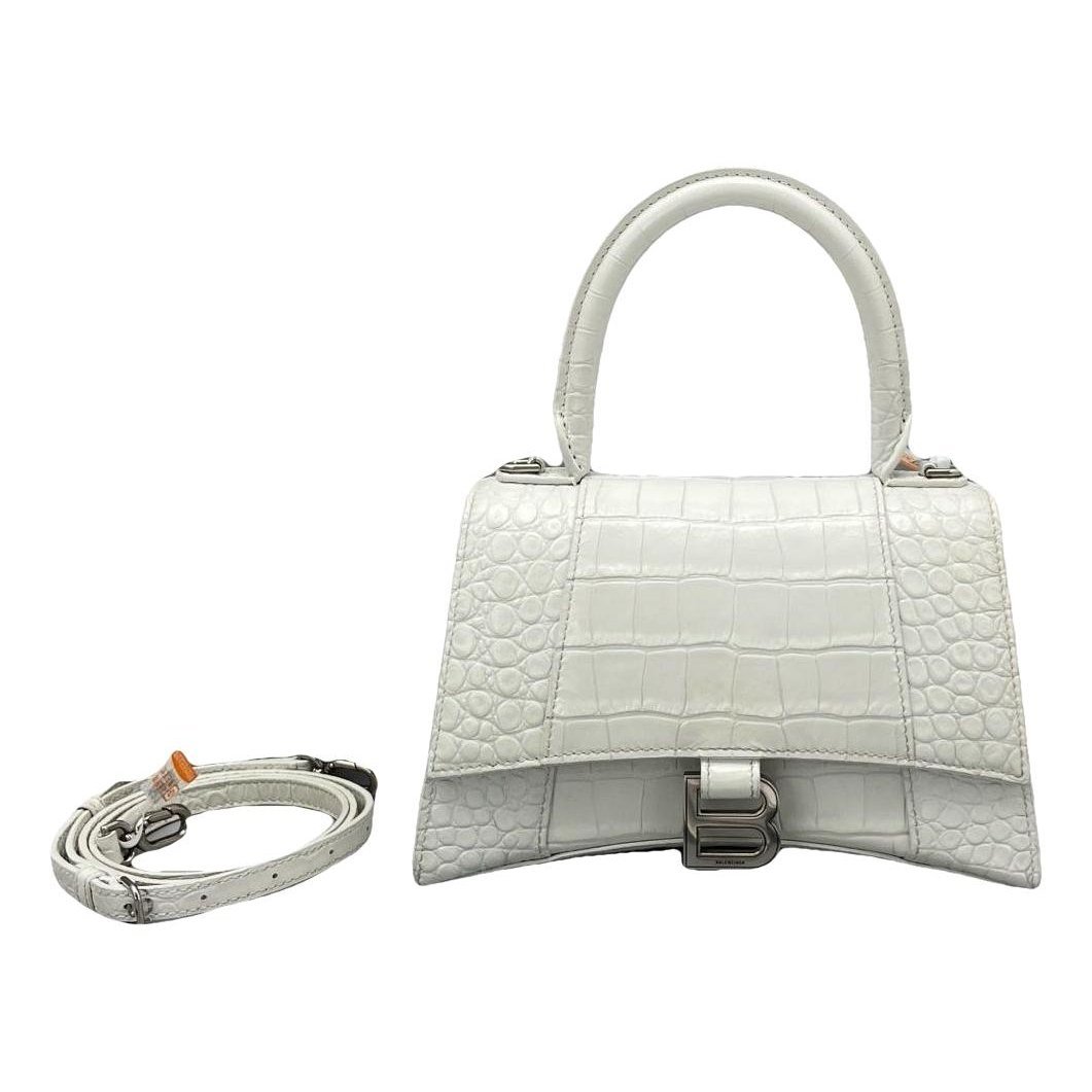 Hourglass leather handbag