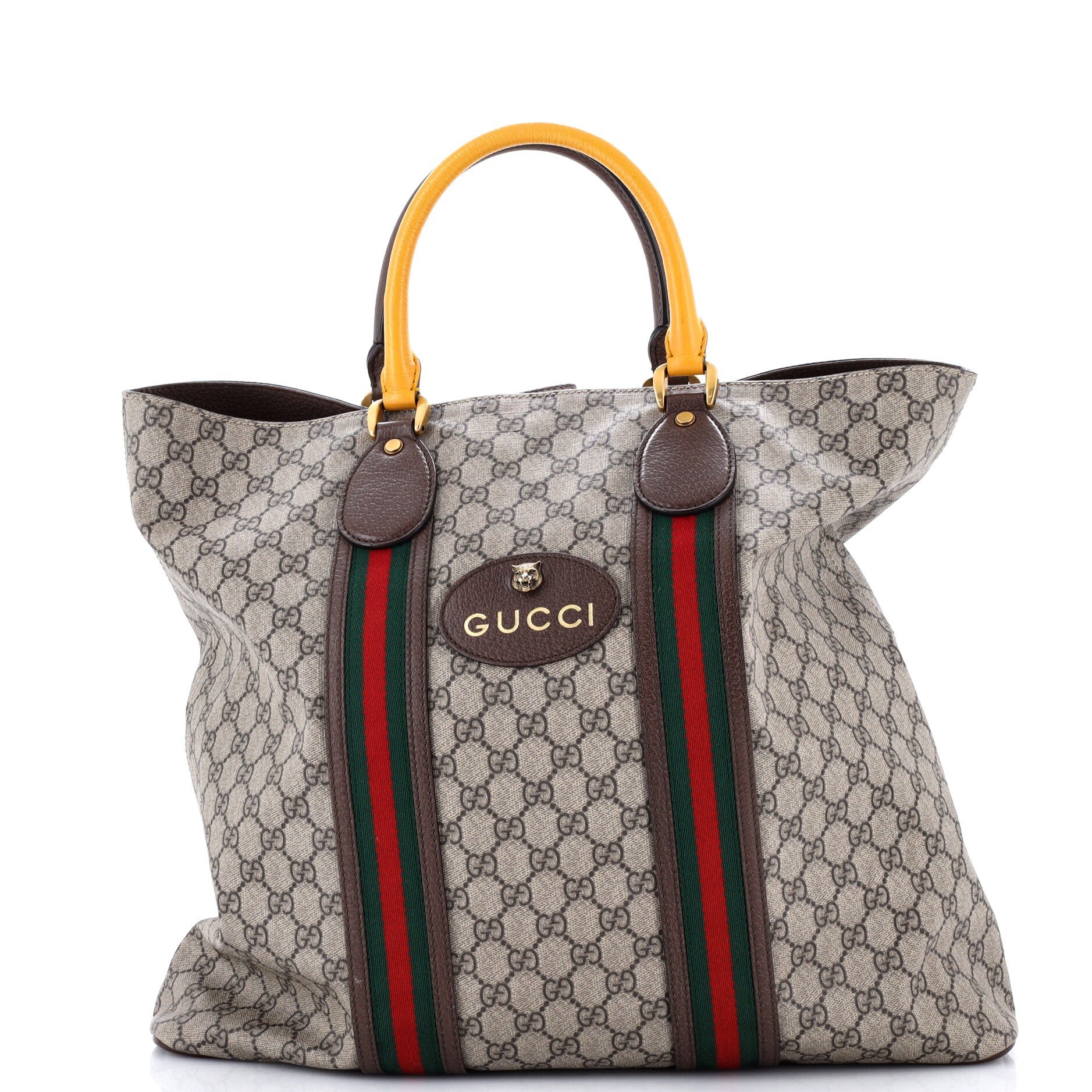 Neo Vintage Web Soft Tote GG Coated Canvas Tall