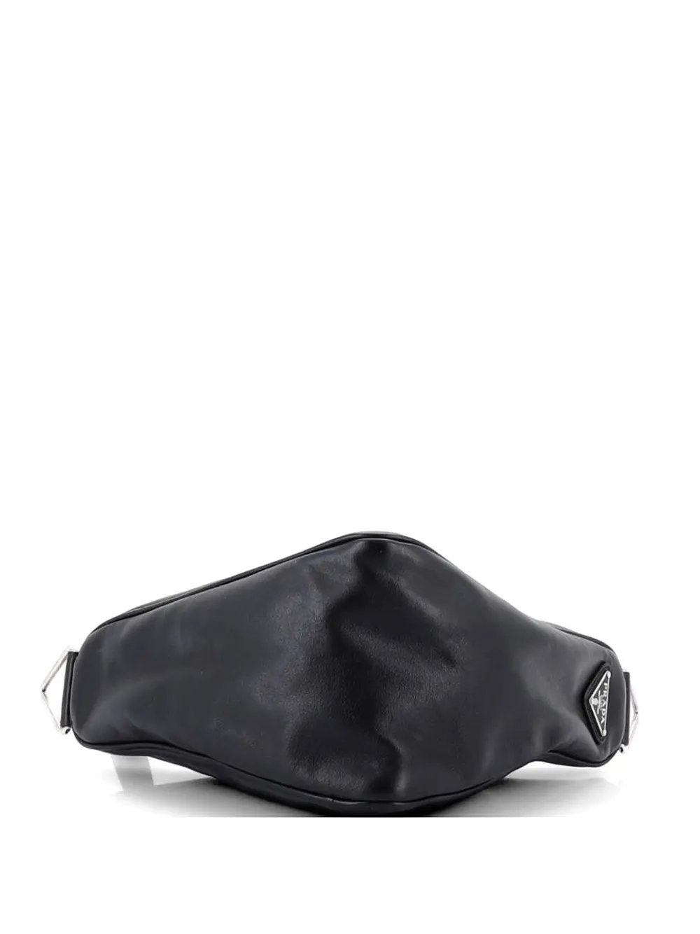 Triangle Logo Zip Crossbody Bag Embossed Leather Mini shoulder bag