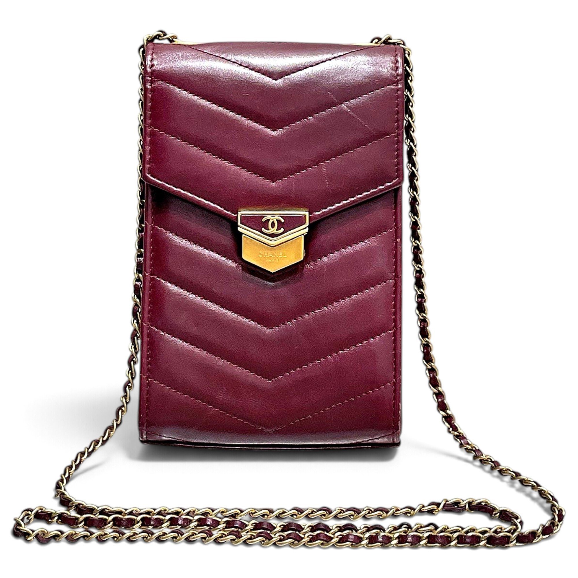 Trendy CC leather crossbody bag