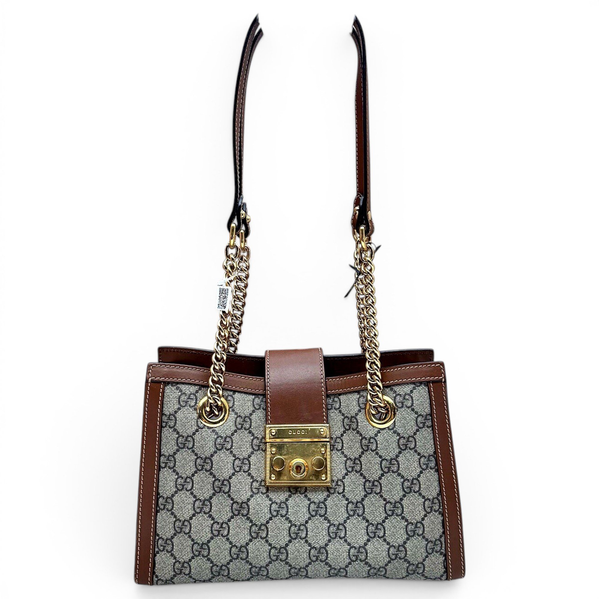 Padlock leather handbag