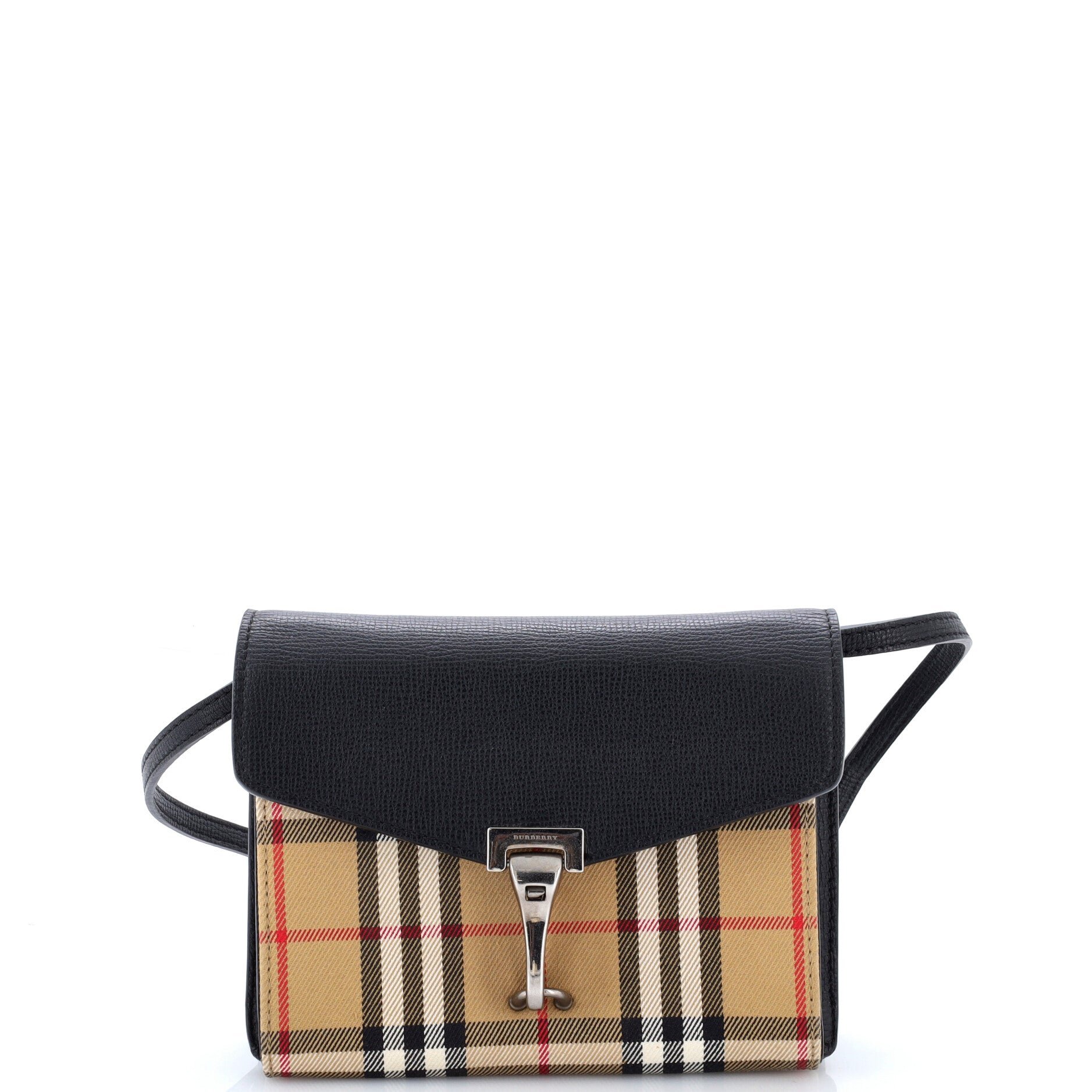 Macken Crossbody Bag Leather and Vintage Check Canvas Baby