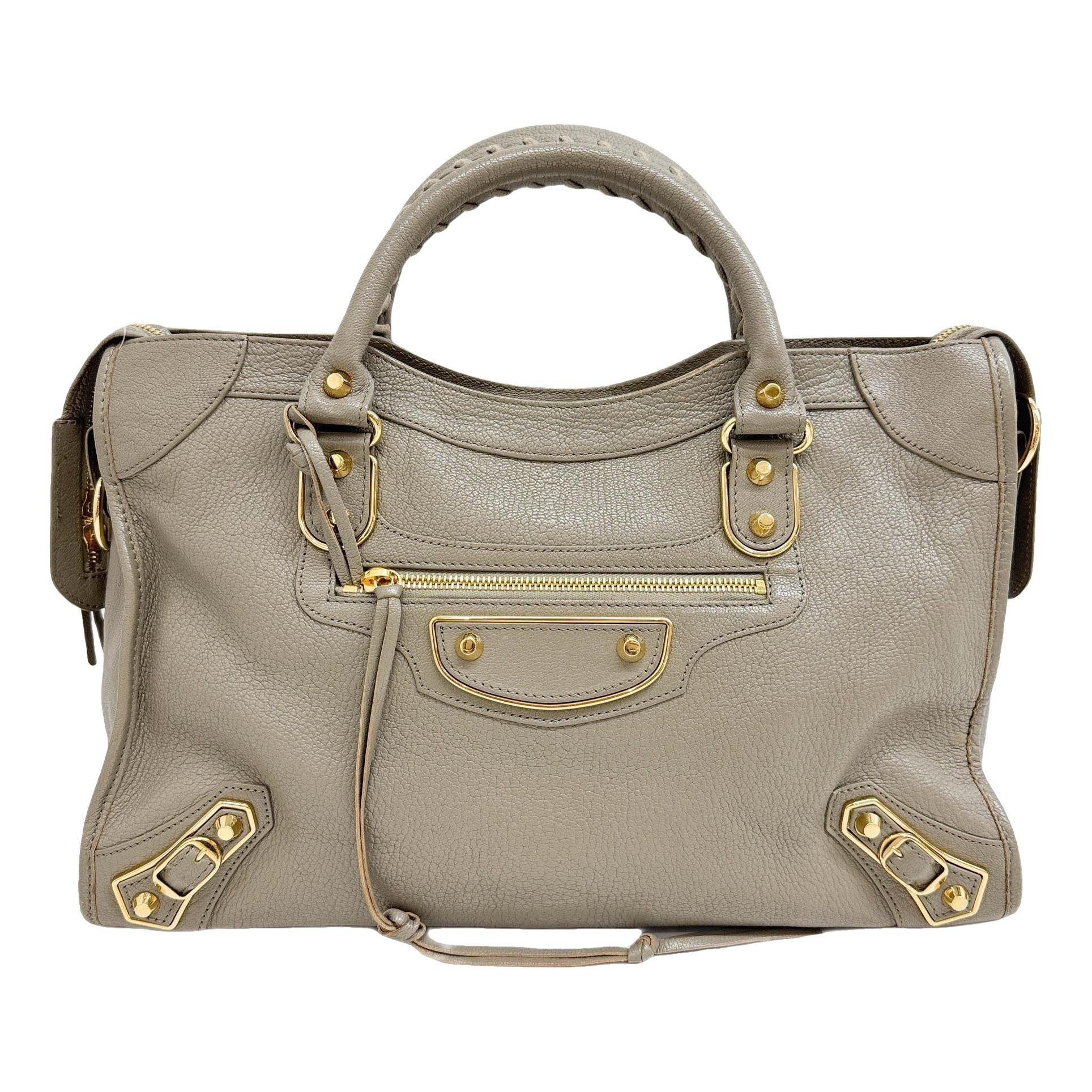 City leather handbag