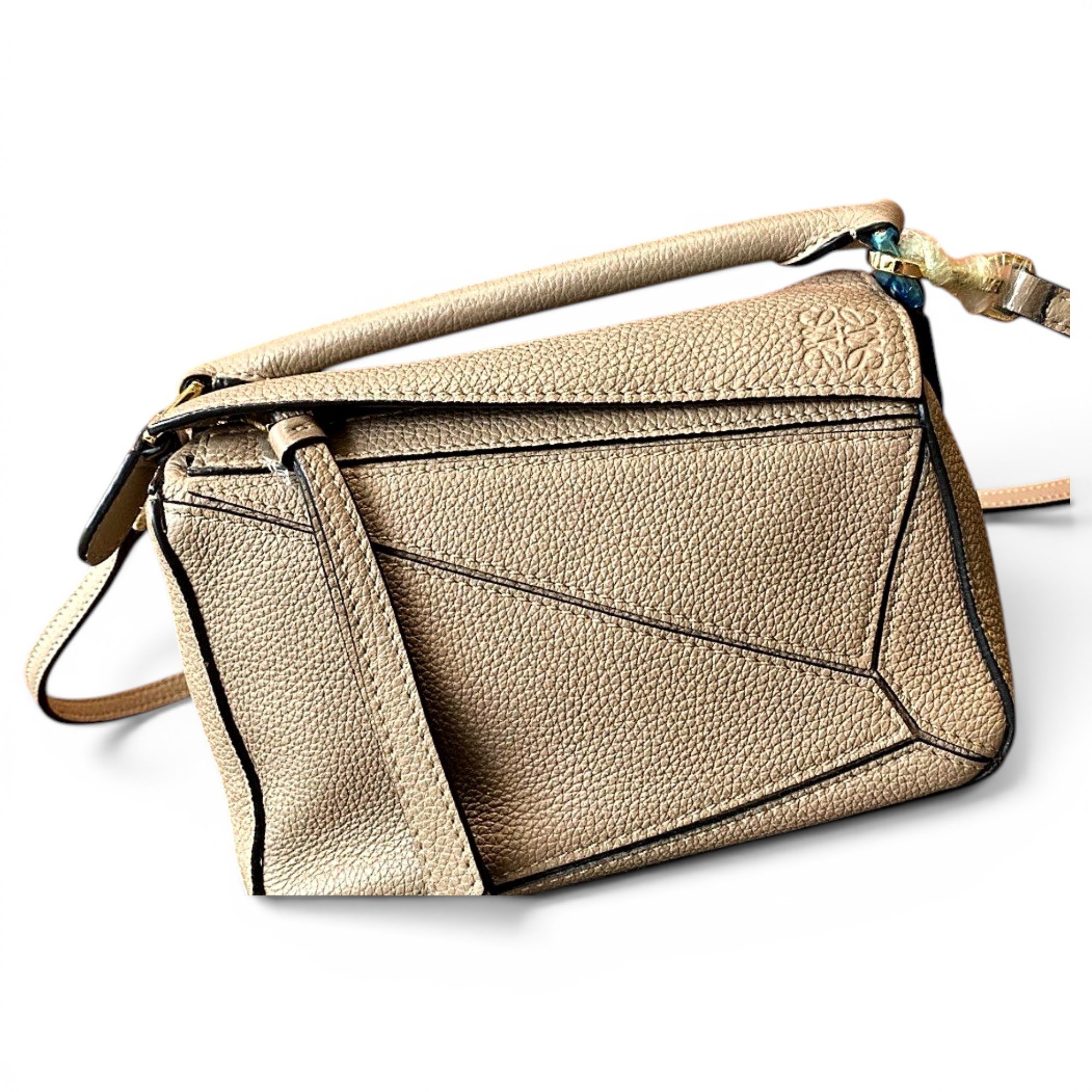 Puzzle leather handbag