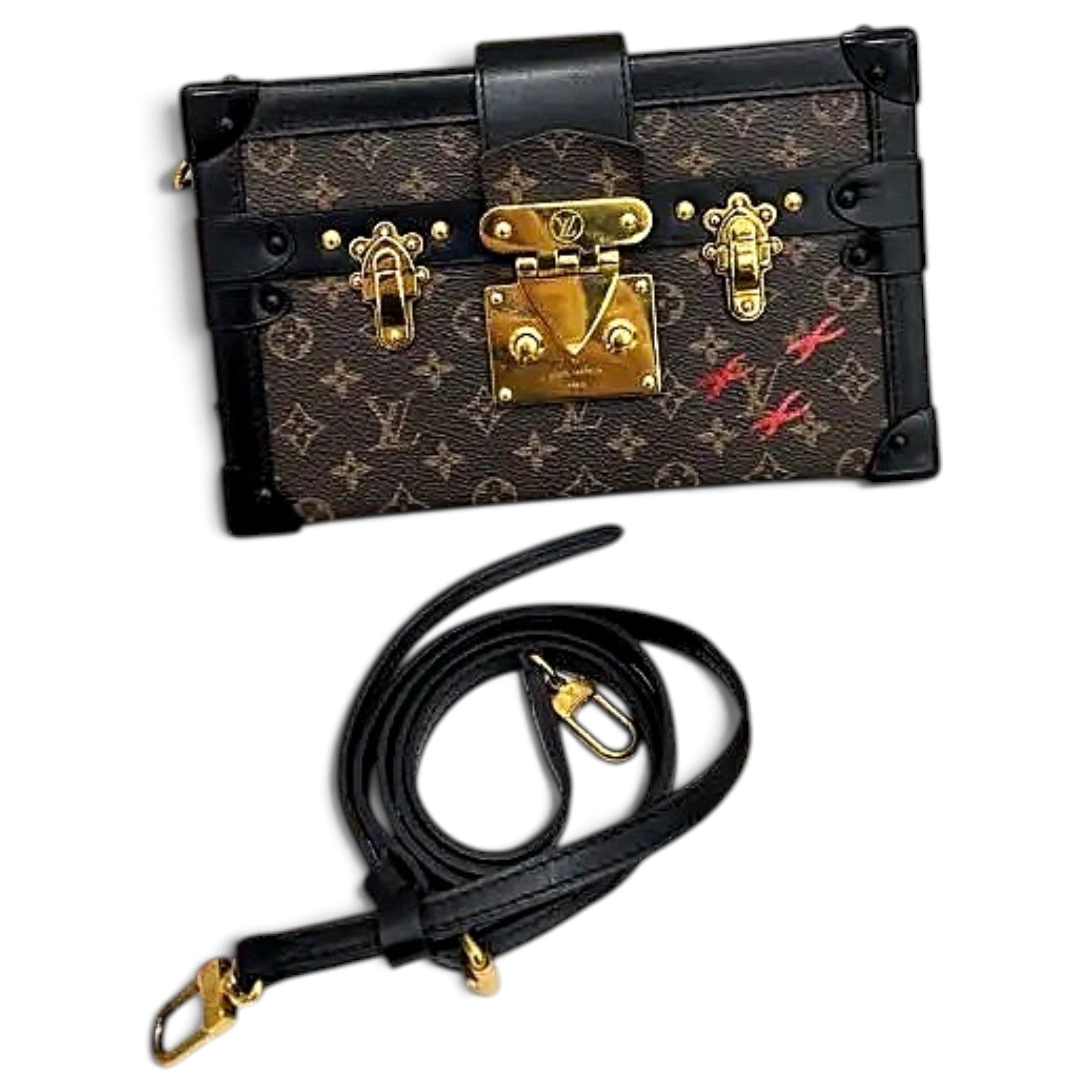 Petite Malle vinyl crossbody bag