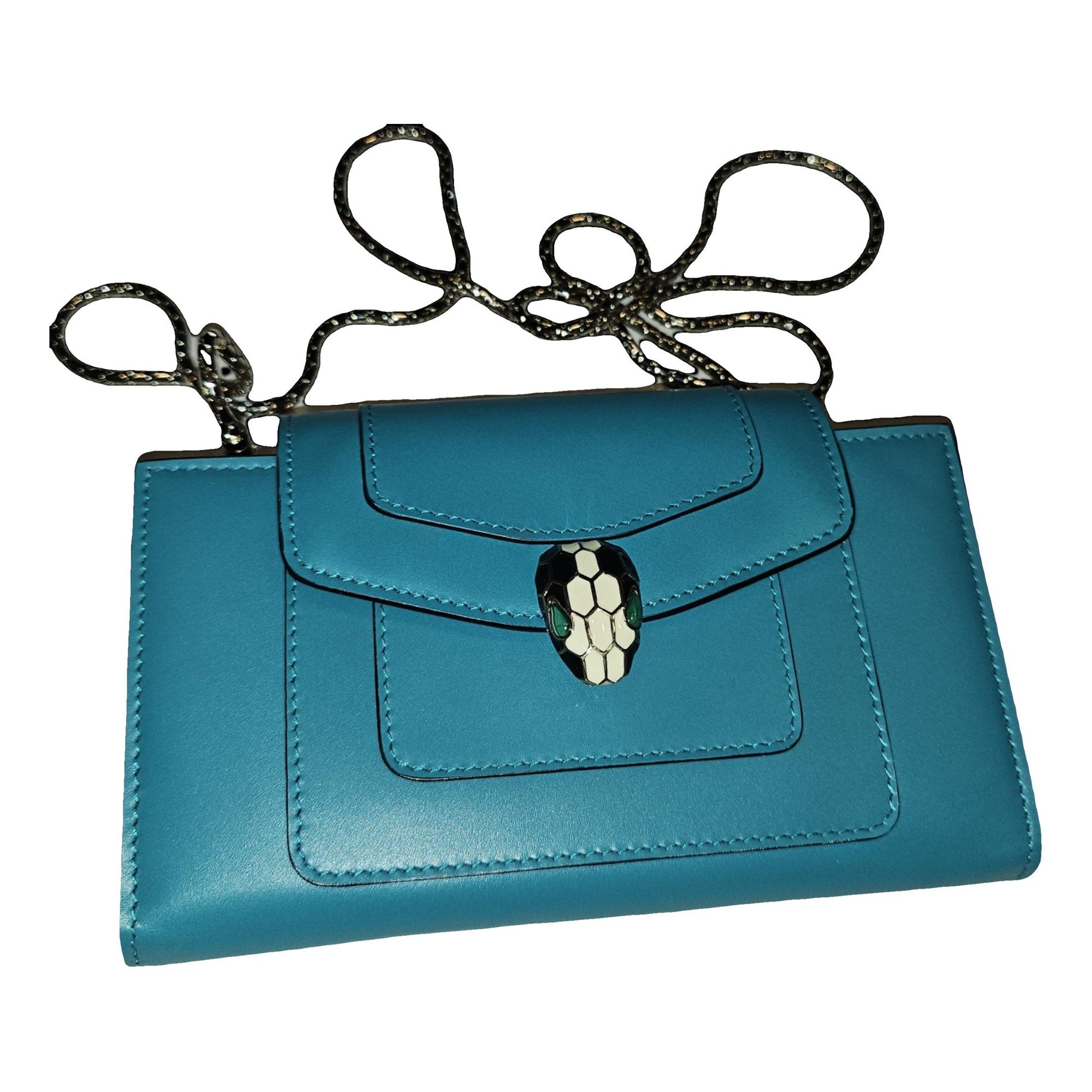 Serpenti leather clutch bag