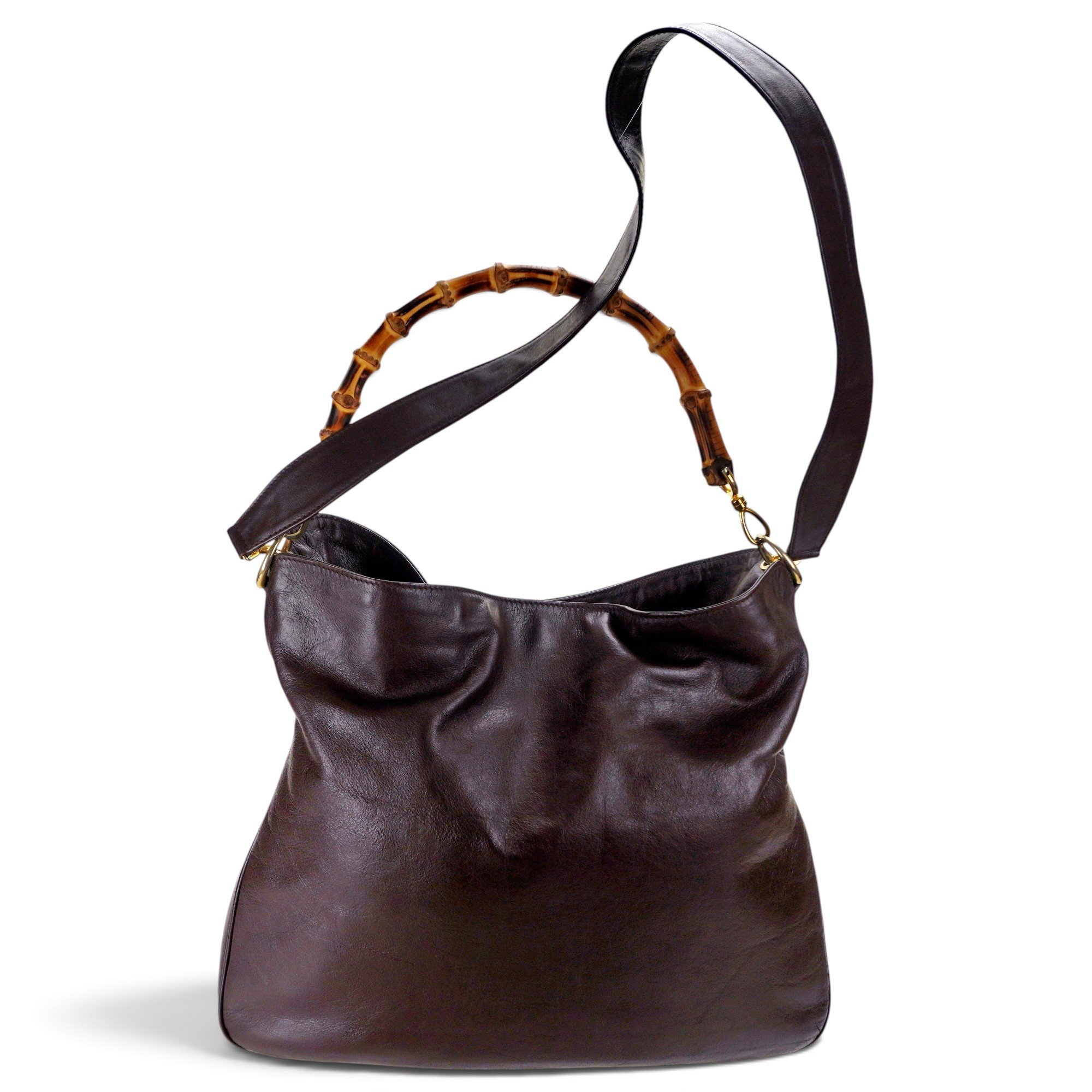 Bamboo Top Handle leather crossbody bag