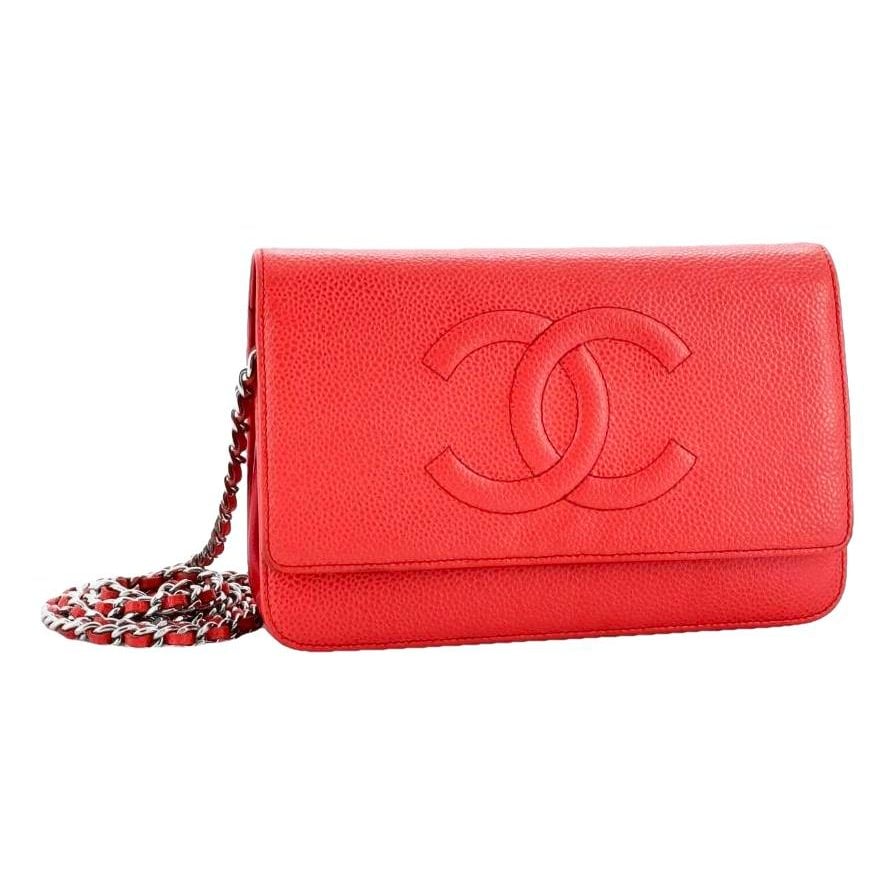 Wallet On Chain Double C leather crossbody bag