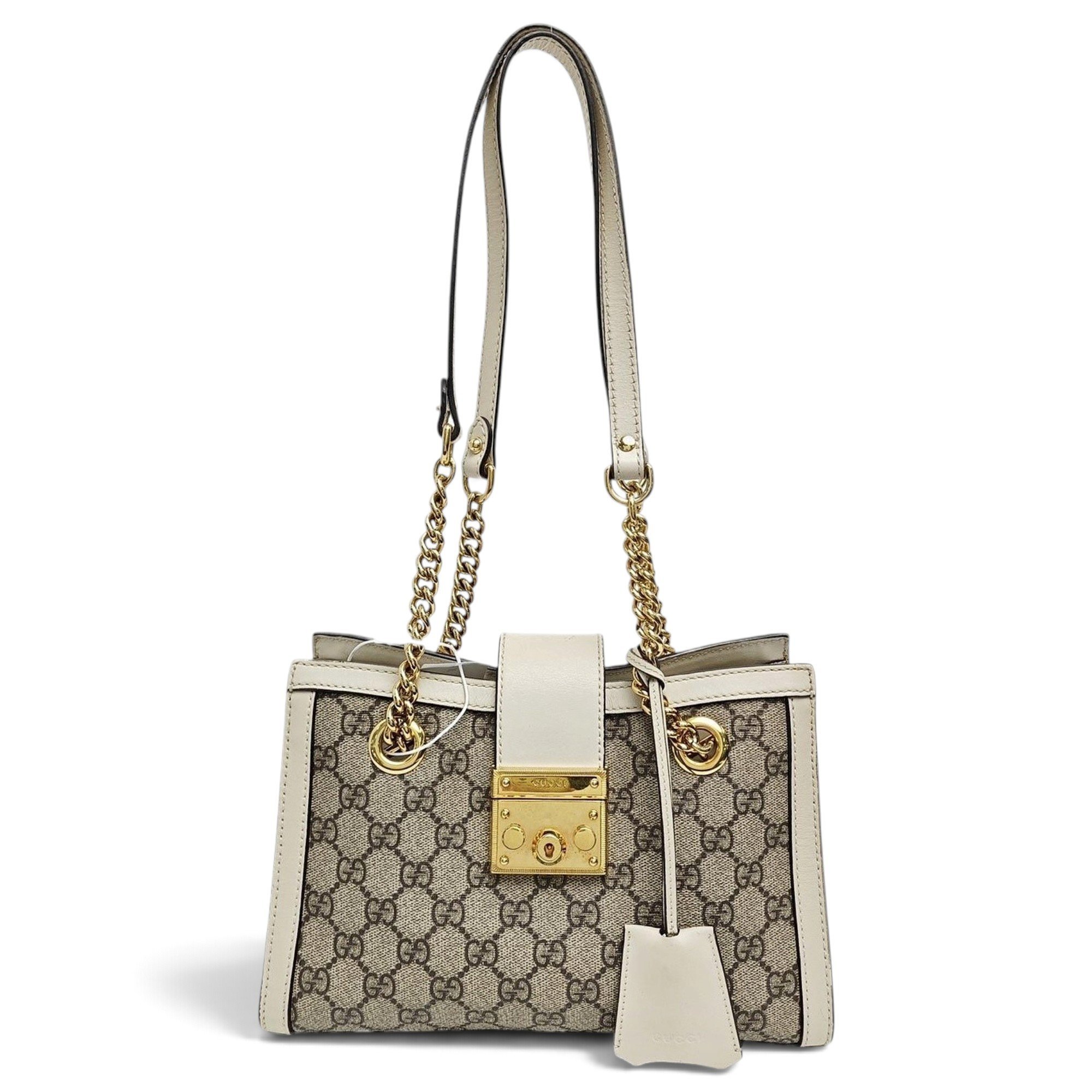 Padlock leather handbag