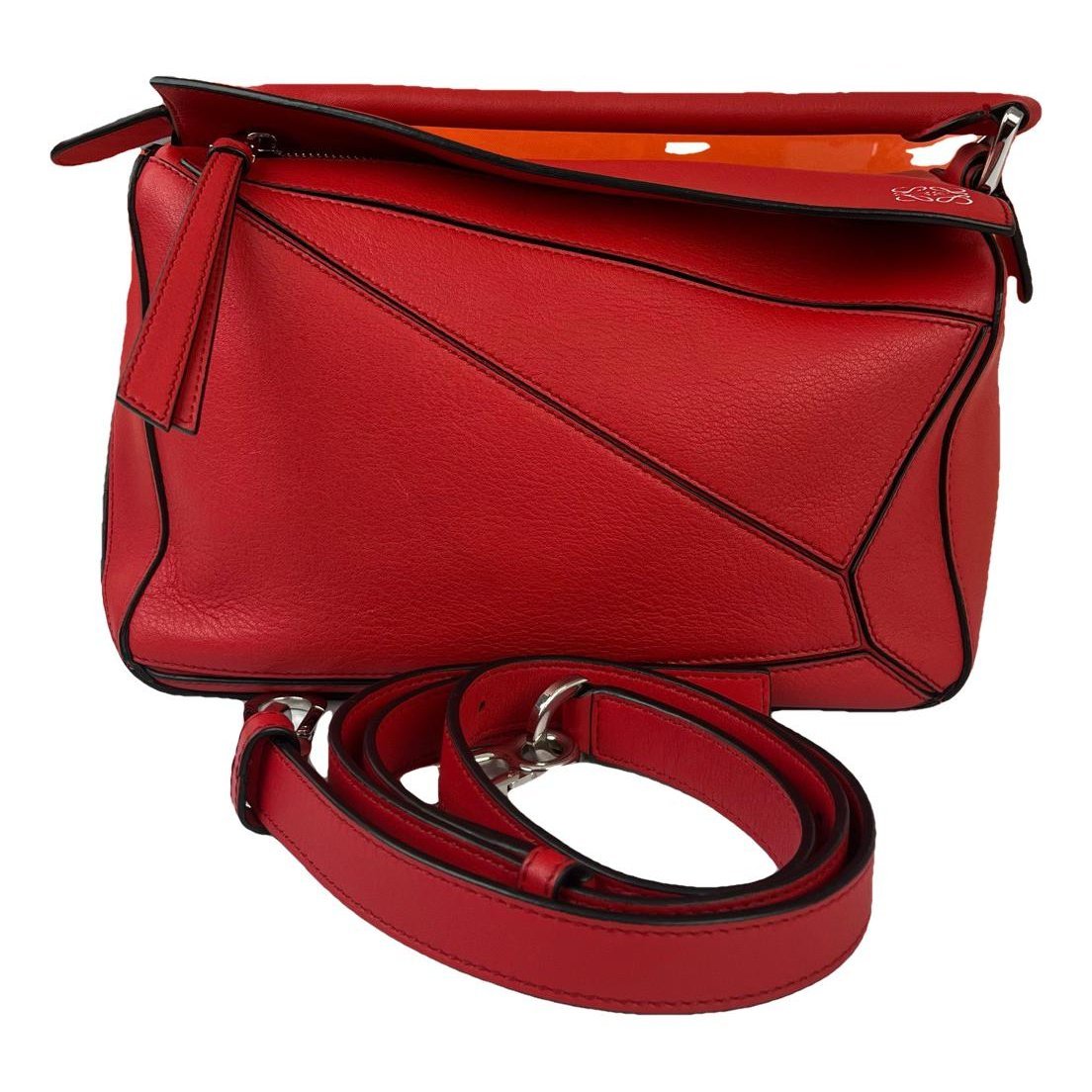 Puzzle leather handbag